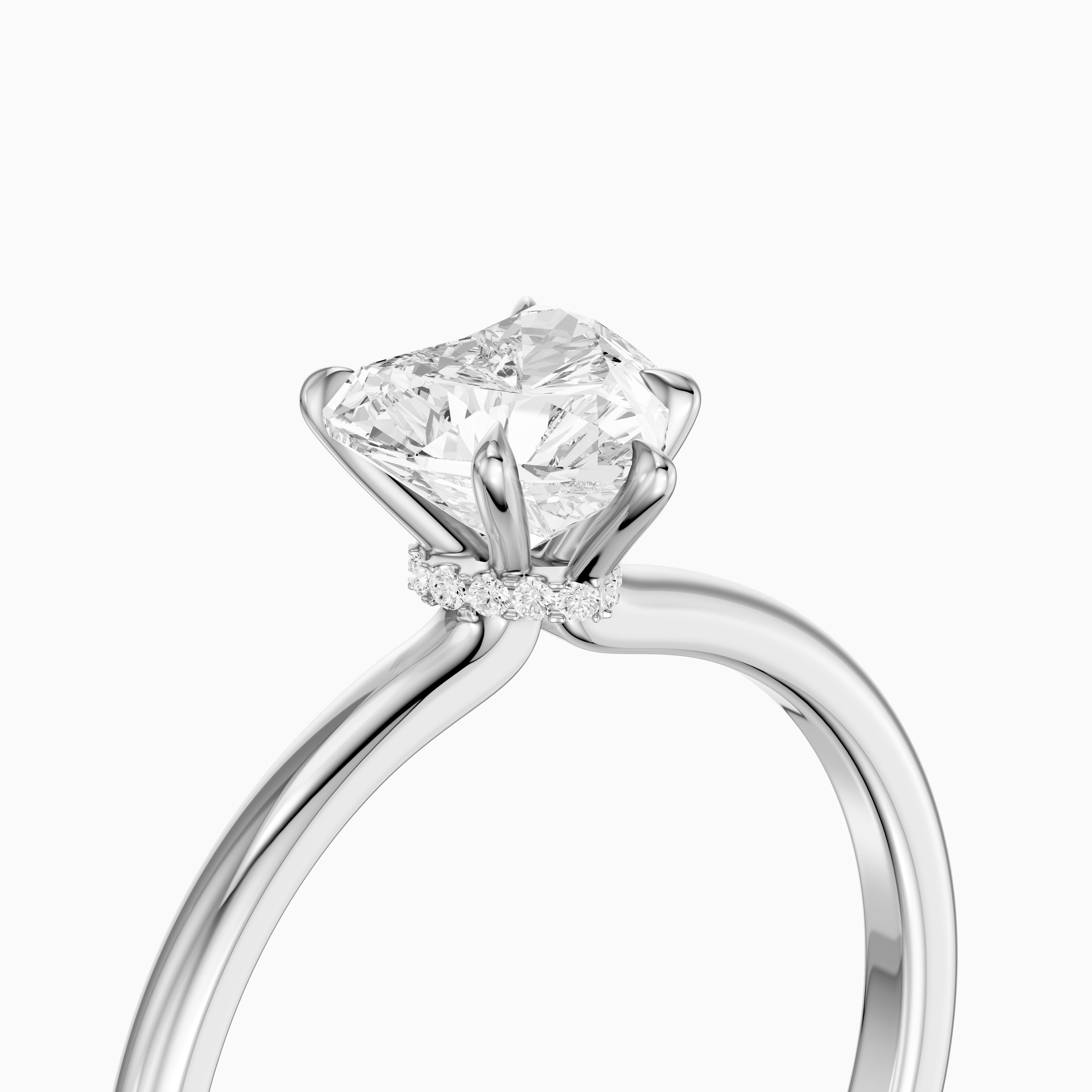 Christina Heart Shape Hidden Halo Moissanite Diamond Ring
