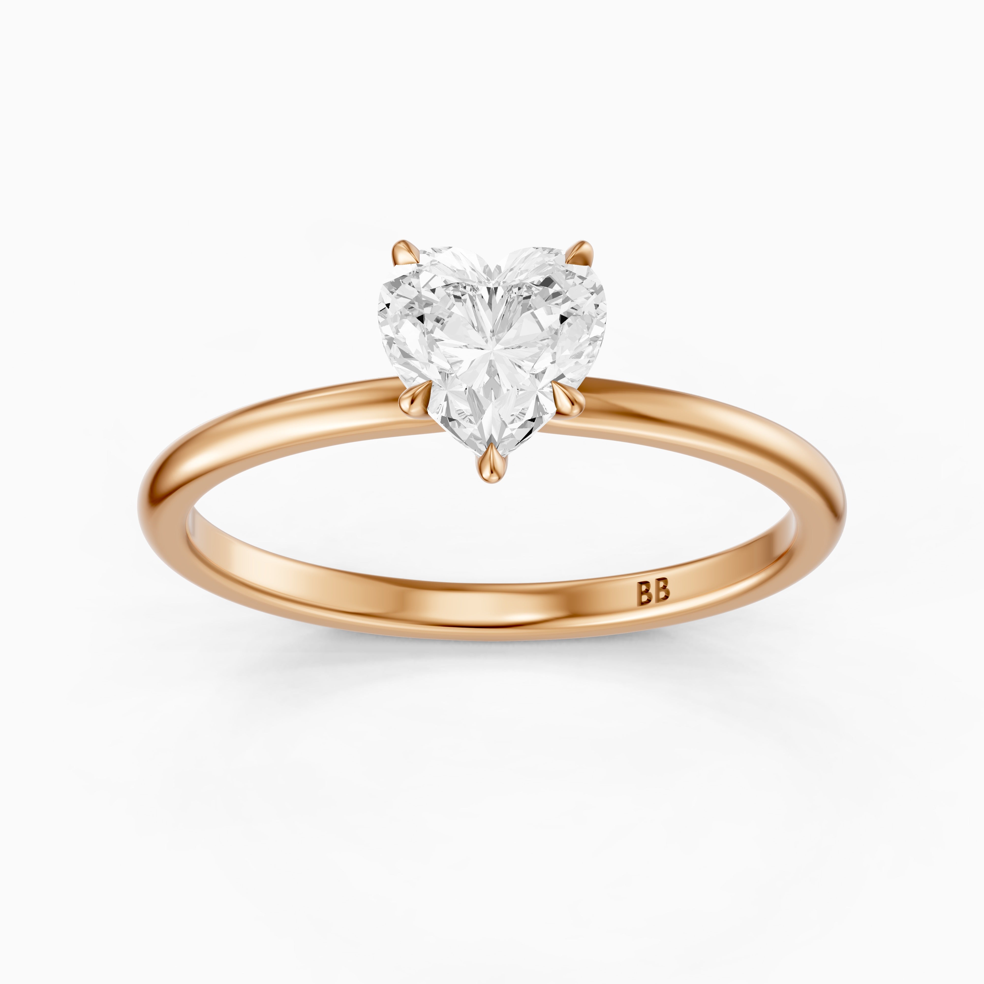 Christina Heart Shape Hidden Halo Moissanite Diamond Ring