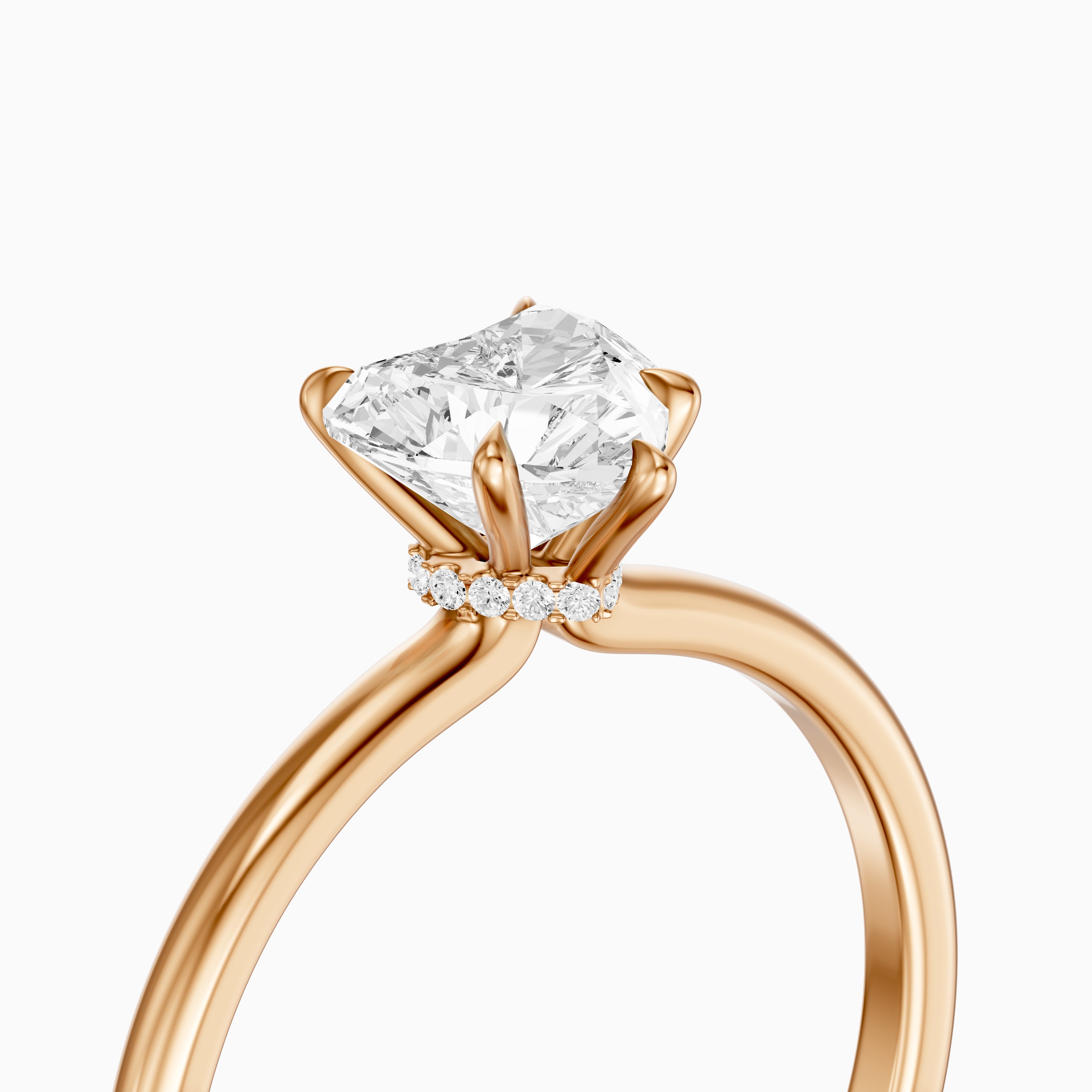 Christina Heart Shape Hidden Halo Moissanite Diamond Ring