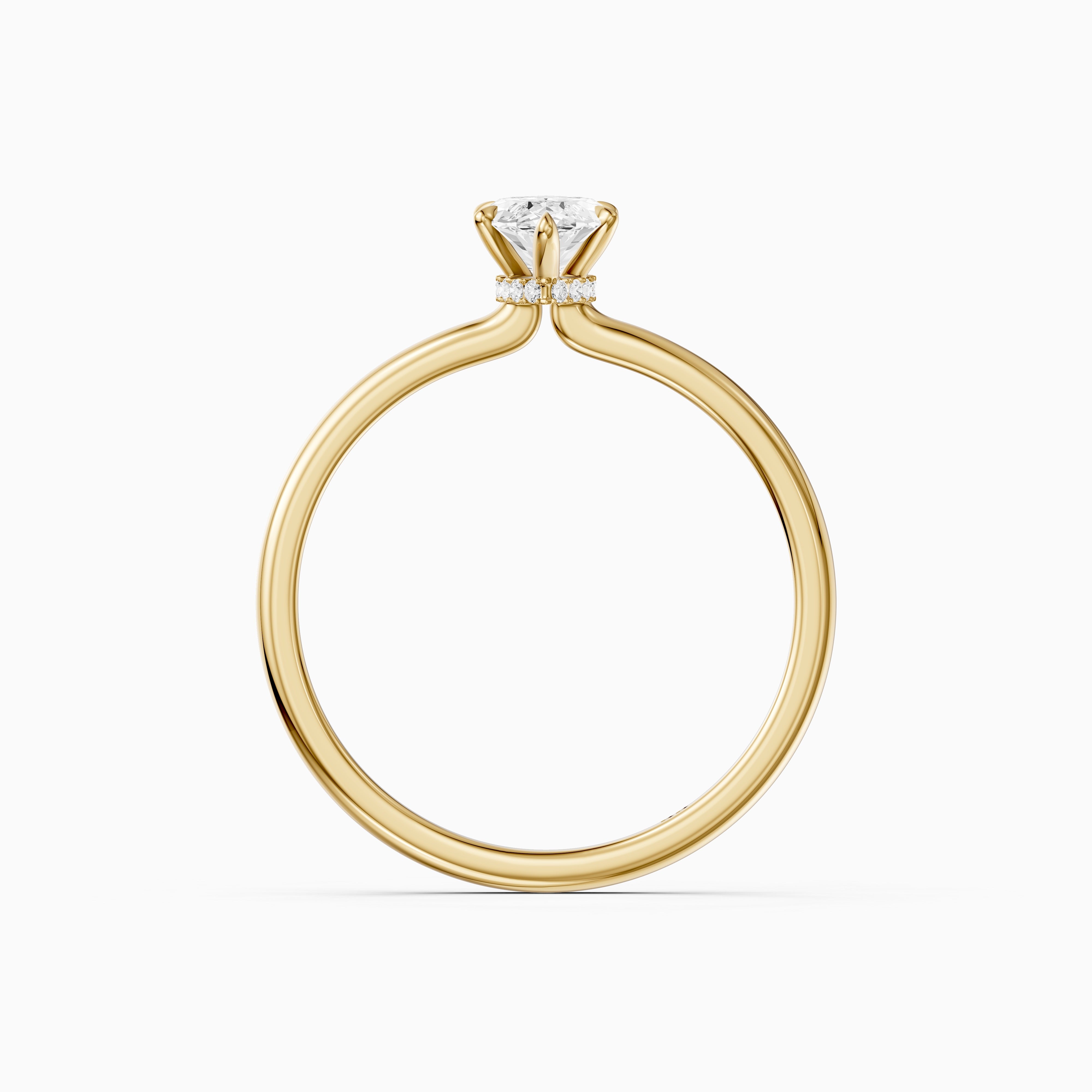 Sasha Marquise Hidden Halo Moissanite Diamond Ring
