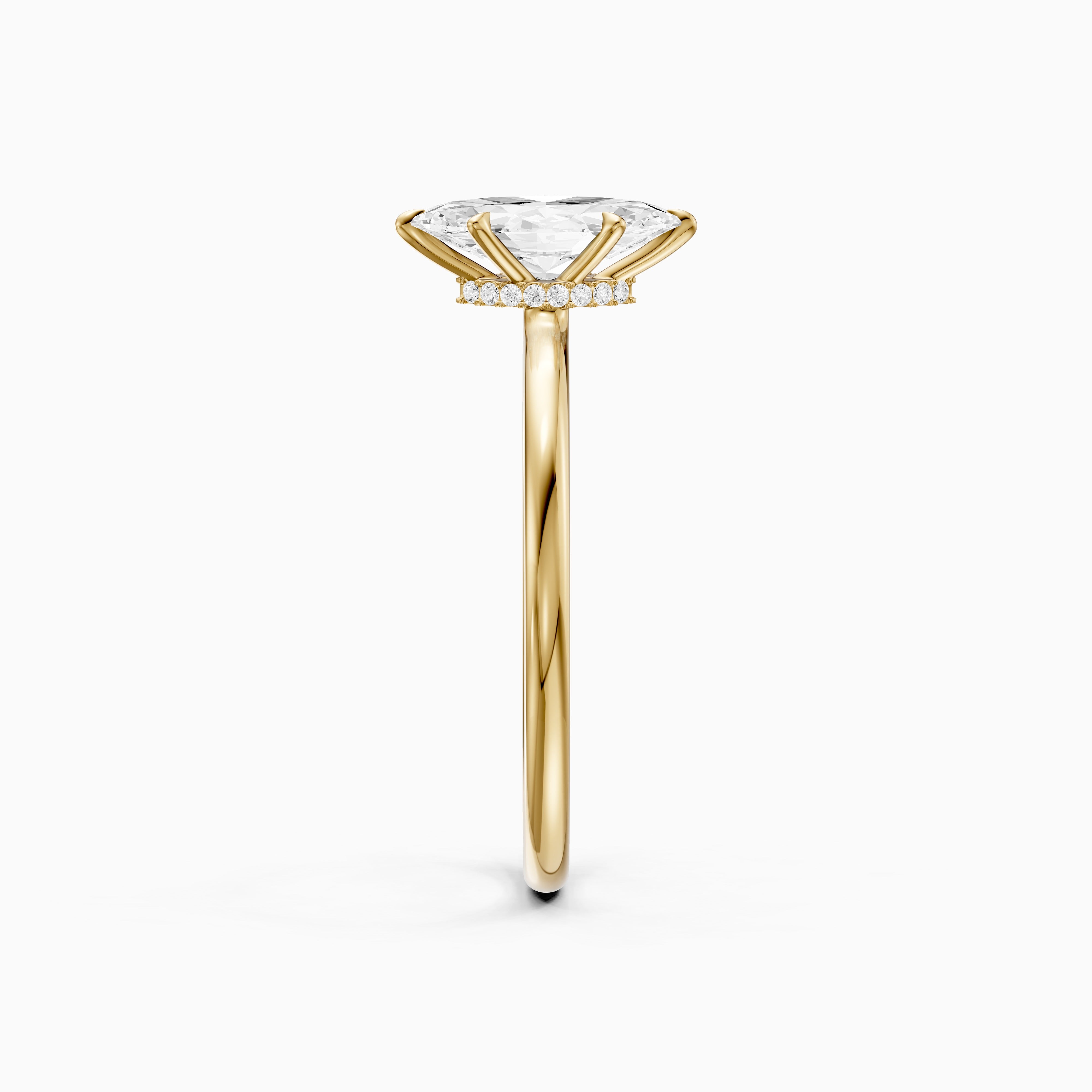 Sasha Marquise Hidden Halo Moissanite Diamond Ring
