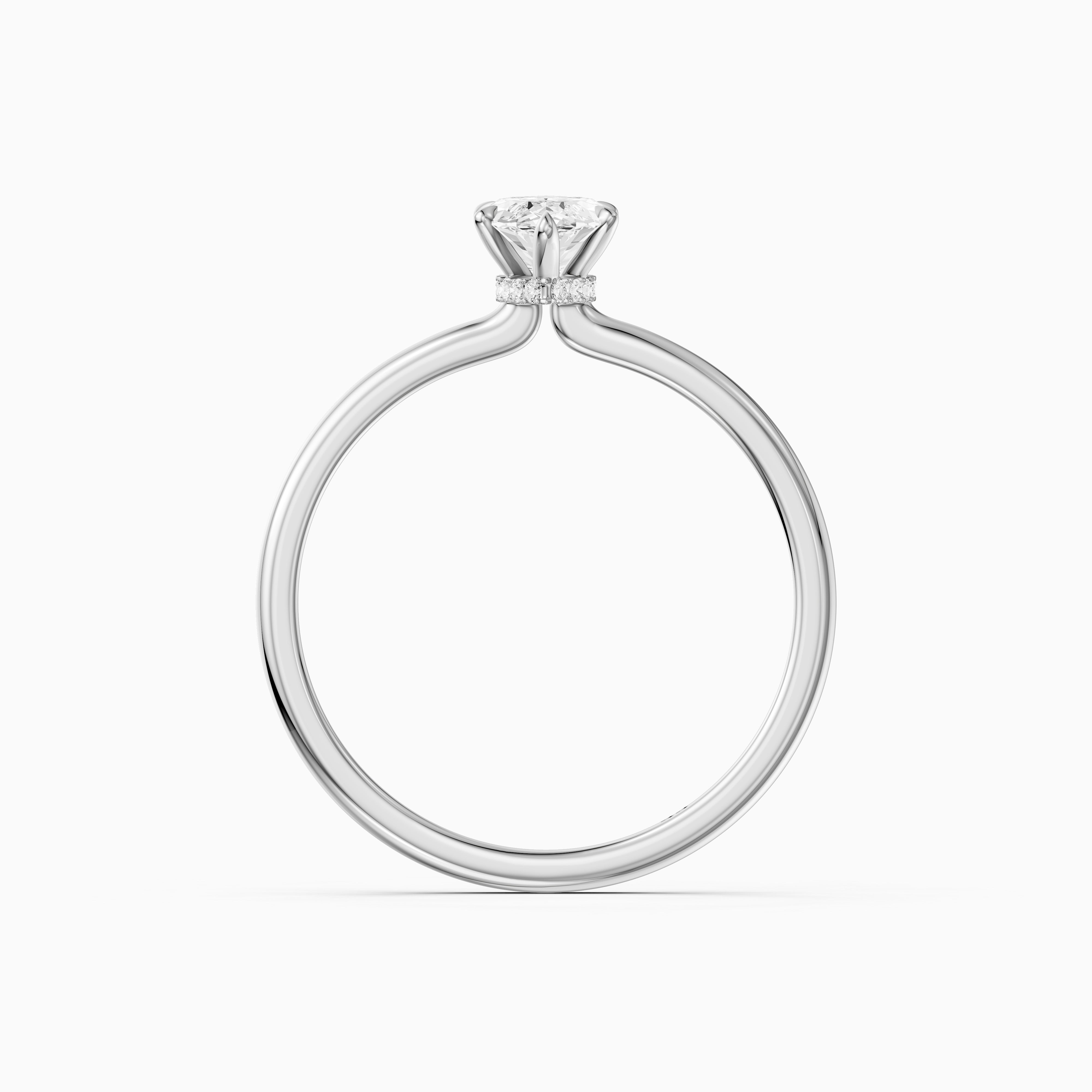 Sasha Marquise Hidden Halo Moissanite Diamond Ring