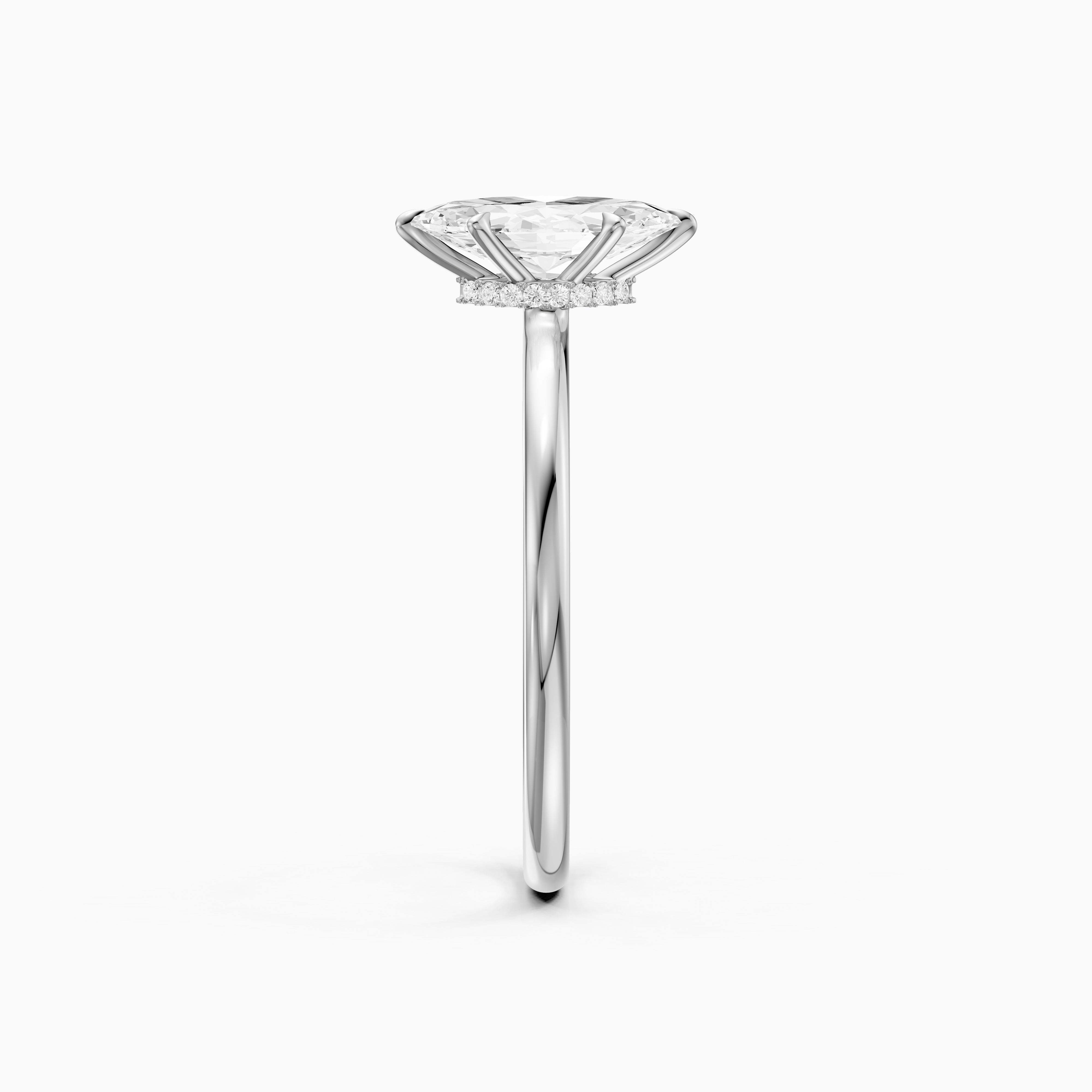 Sasha Marquise Hidden Halo Moissanite Diamond Ring