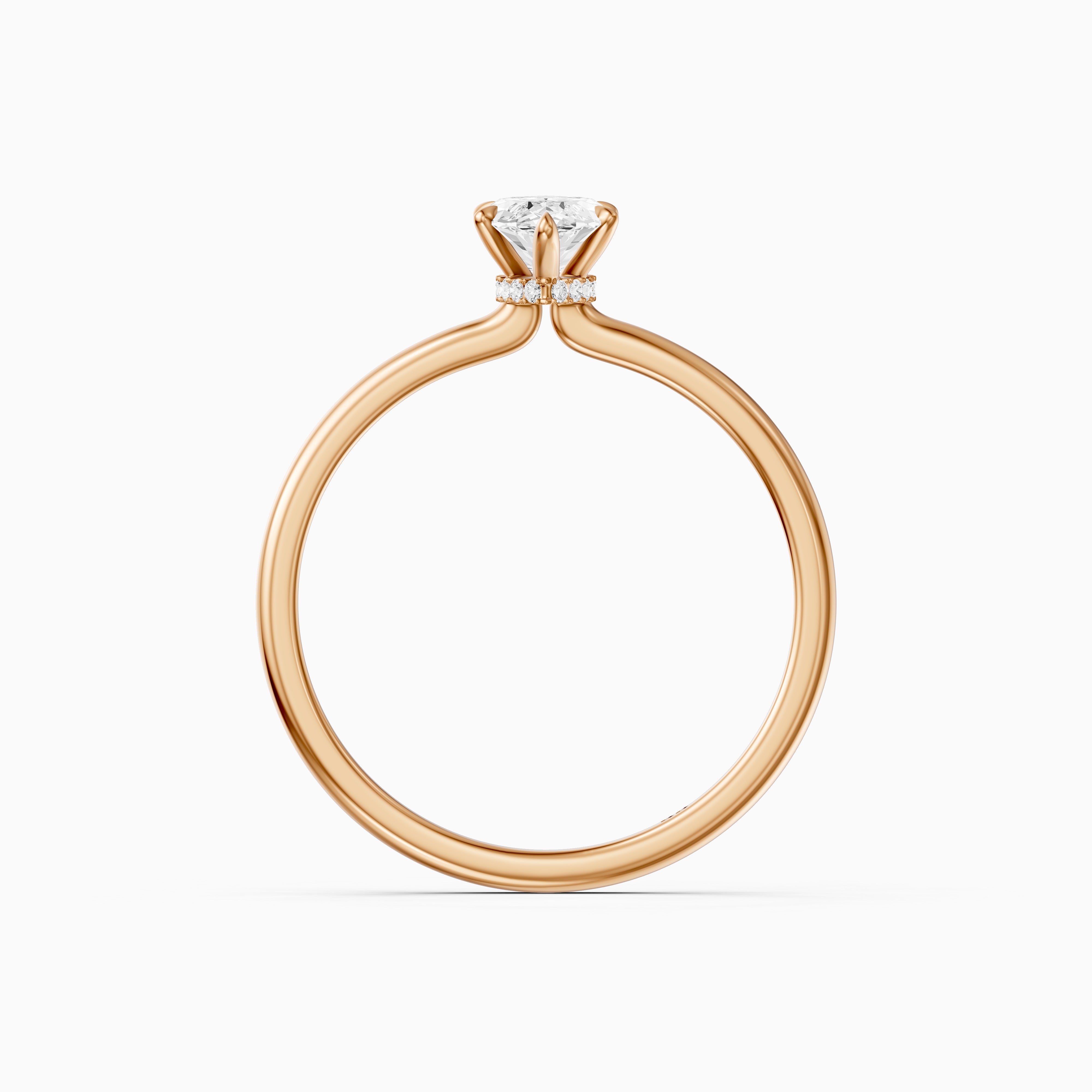 Sasha Marquise Hidden Halo Moissanite Diamond Ring
