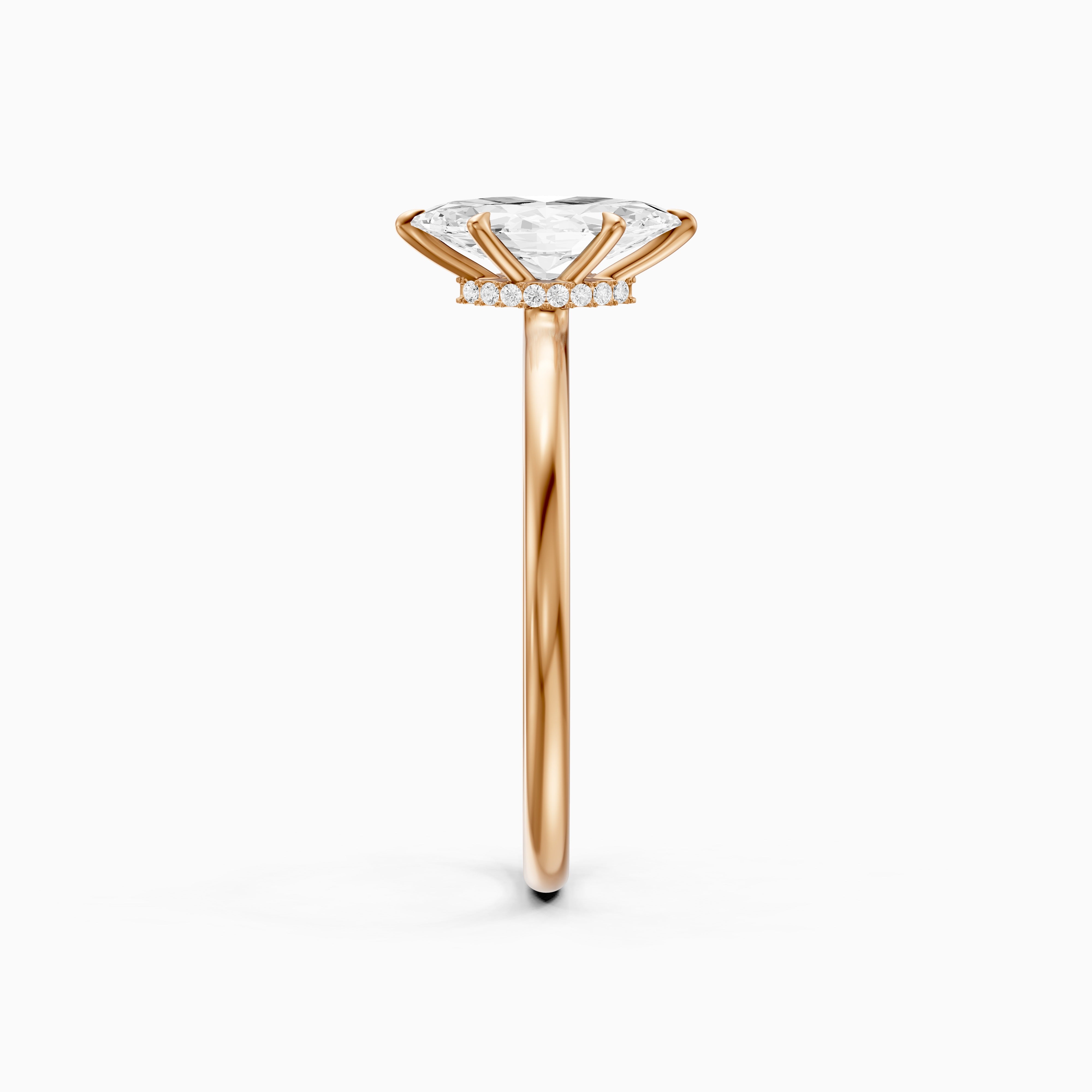 Sasha Marquise Hidden Halo Moissanite Diamond Ring