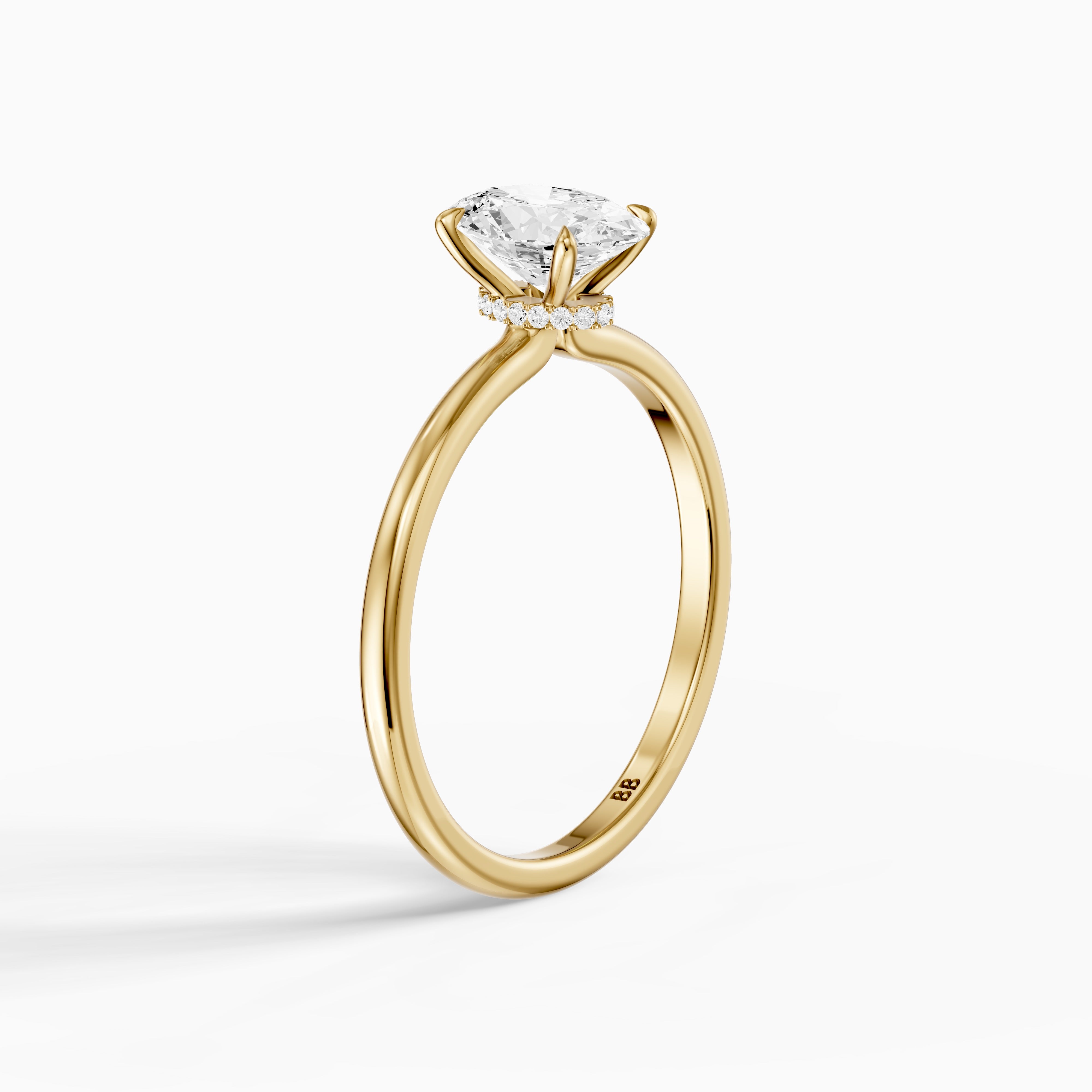 Julie Oval Hidden Halo Moissanite Diamond Engagement Ring
