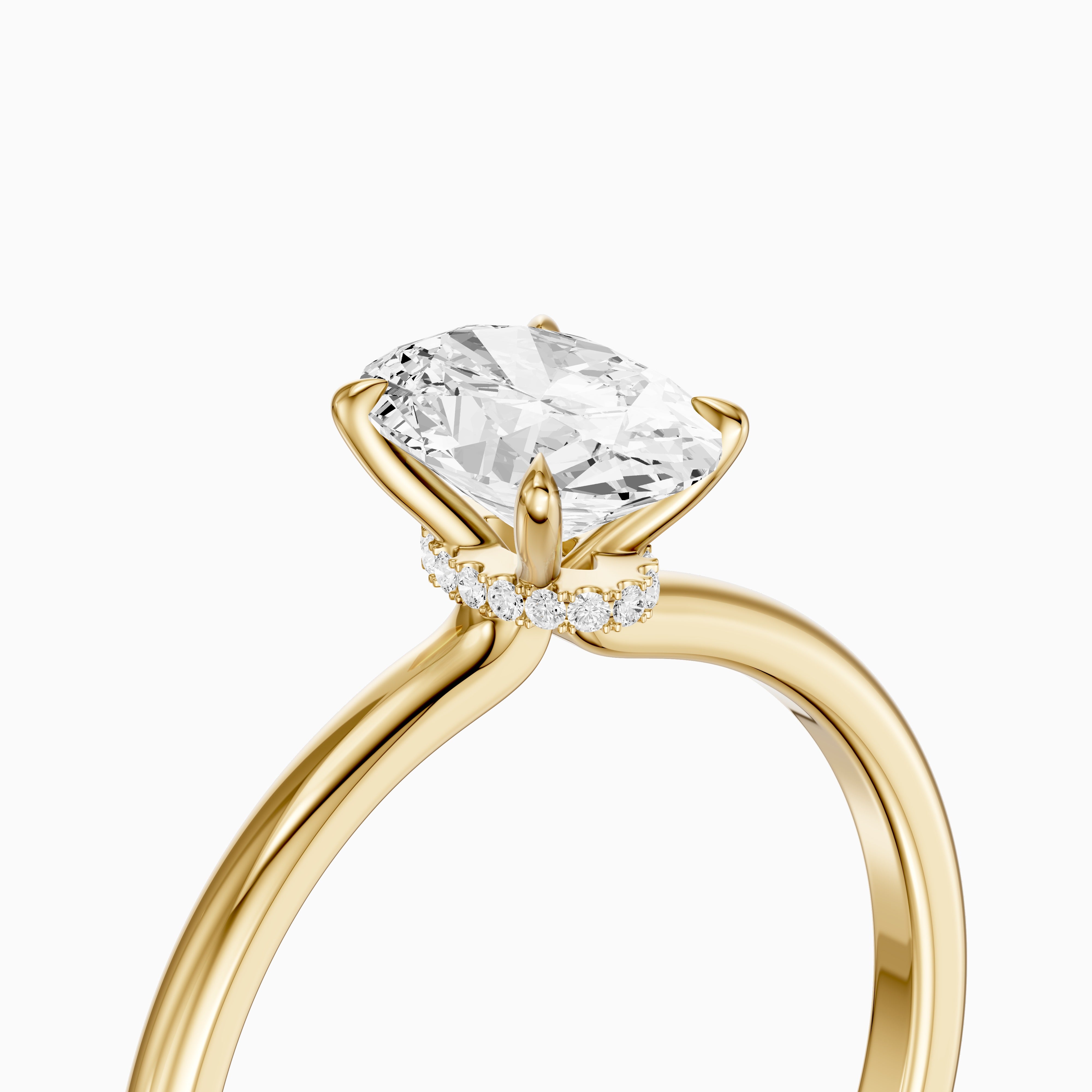 Julie Oval Hidden Halo Moissanite Diamond Engagement Ring