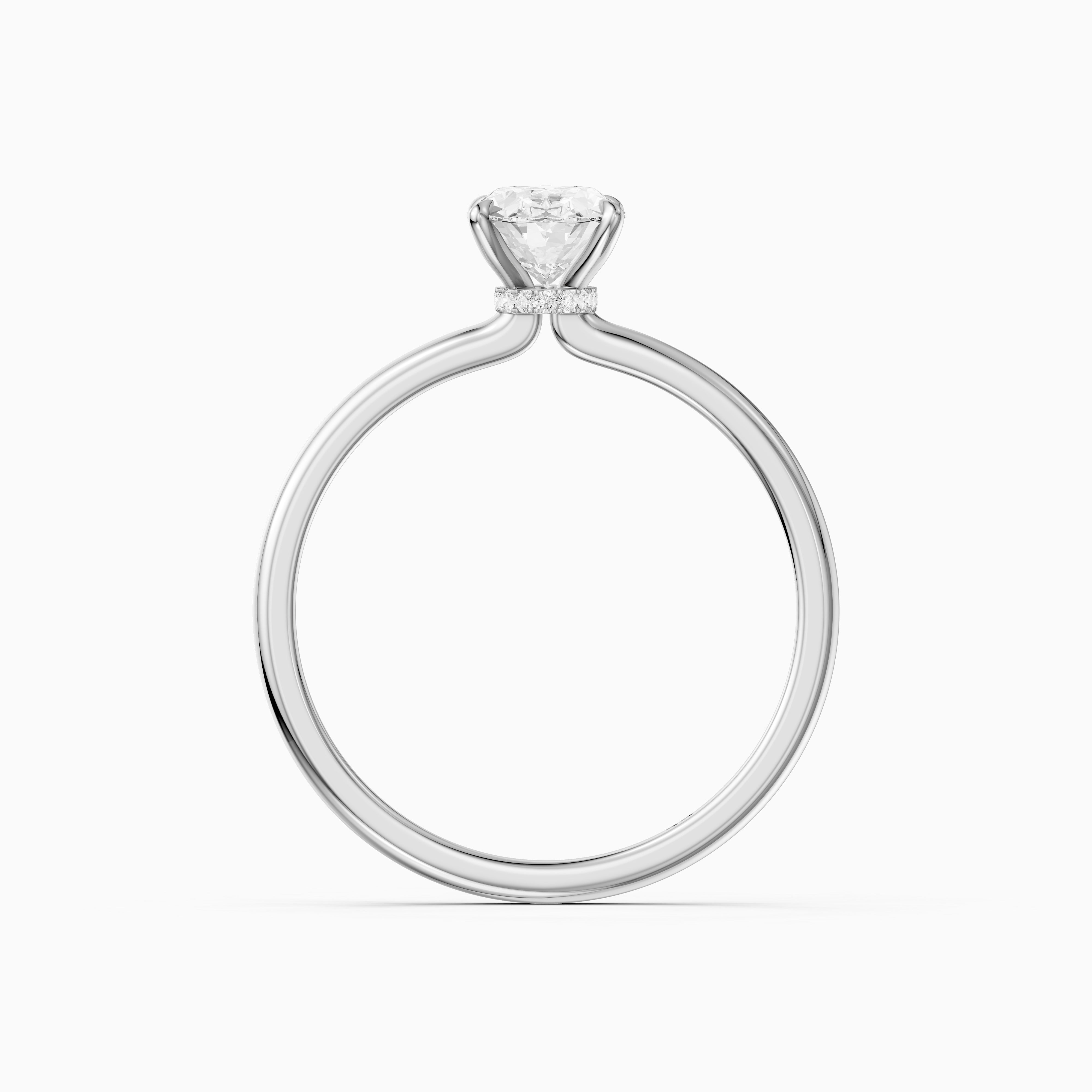 Julie Oval Hidden Halo Moissanite Diamond Engagement Ring