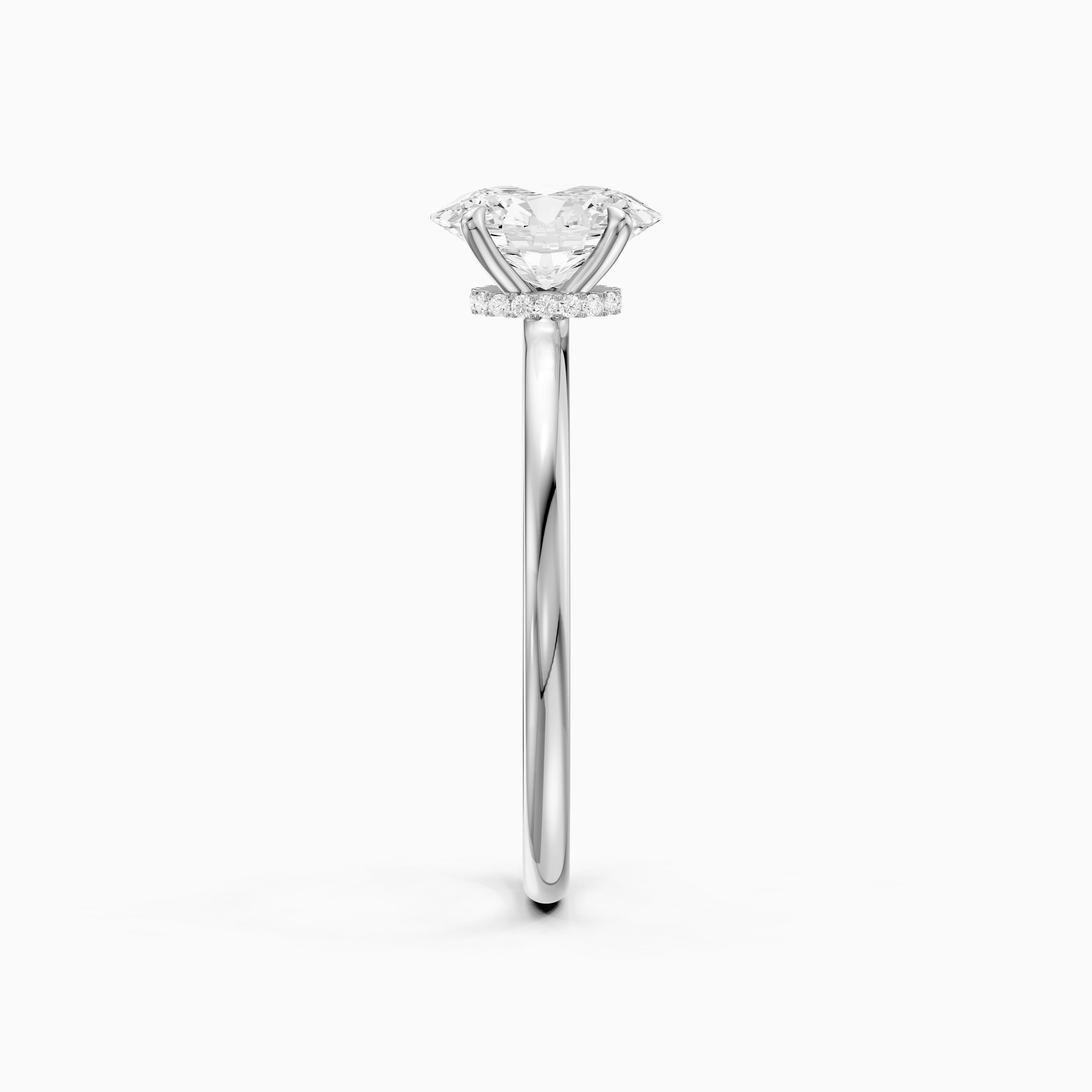 Julie Oval Hidden Halo Moissanite Diamond Engagement Ring