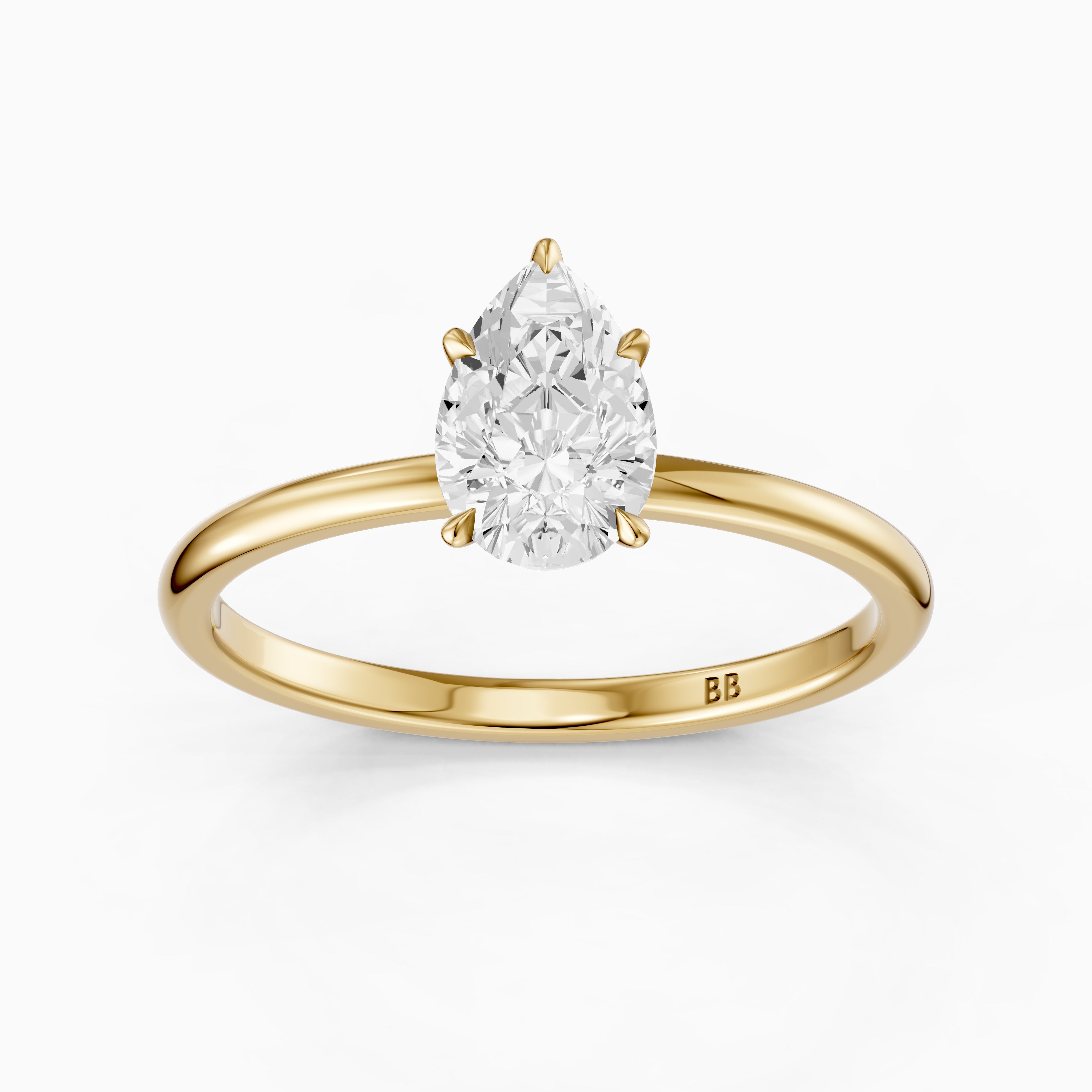 Jessica Pear Shape Hidden Halo Moissanite Diamond Ring