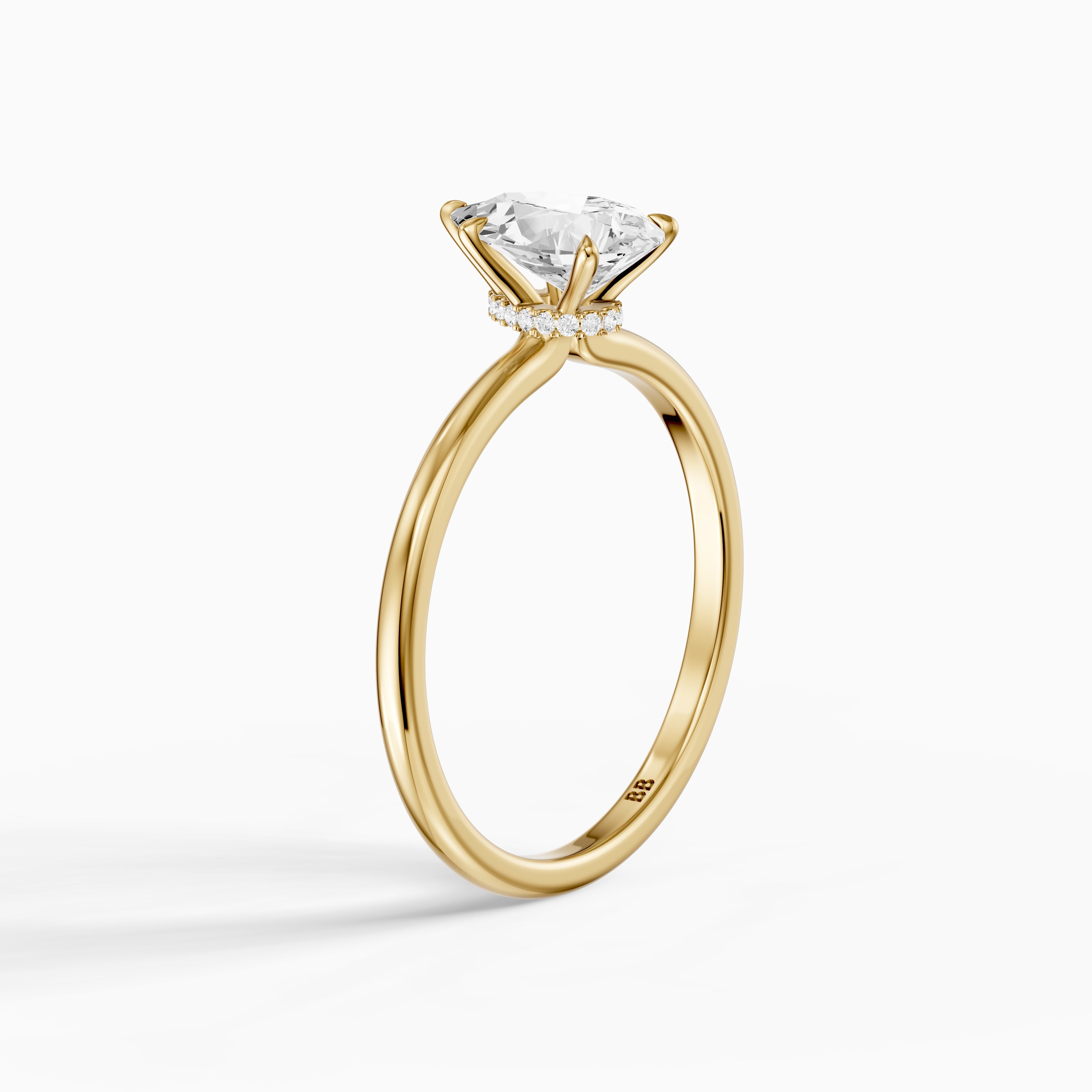 Jessica Pear Shape Hidden Halo Moissanite Diamond Ring
