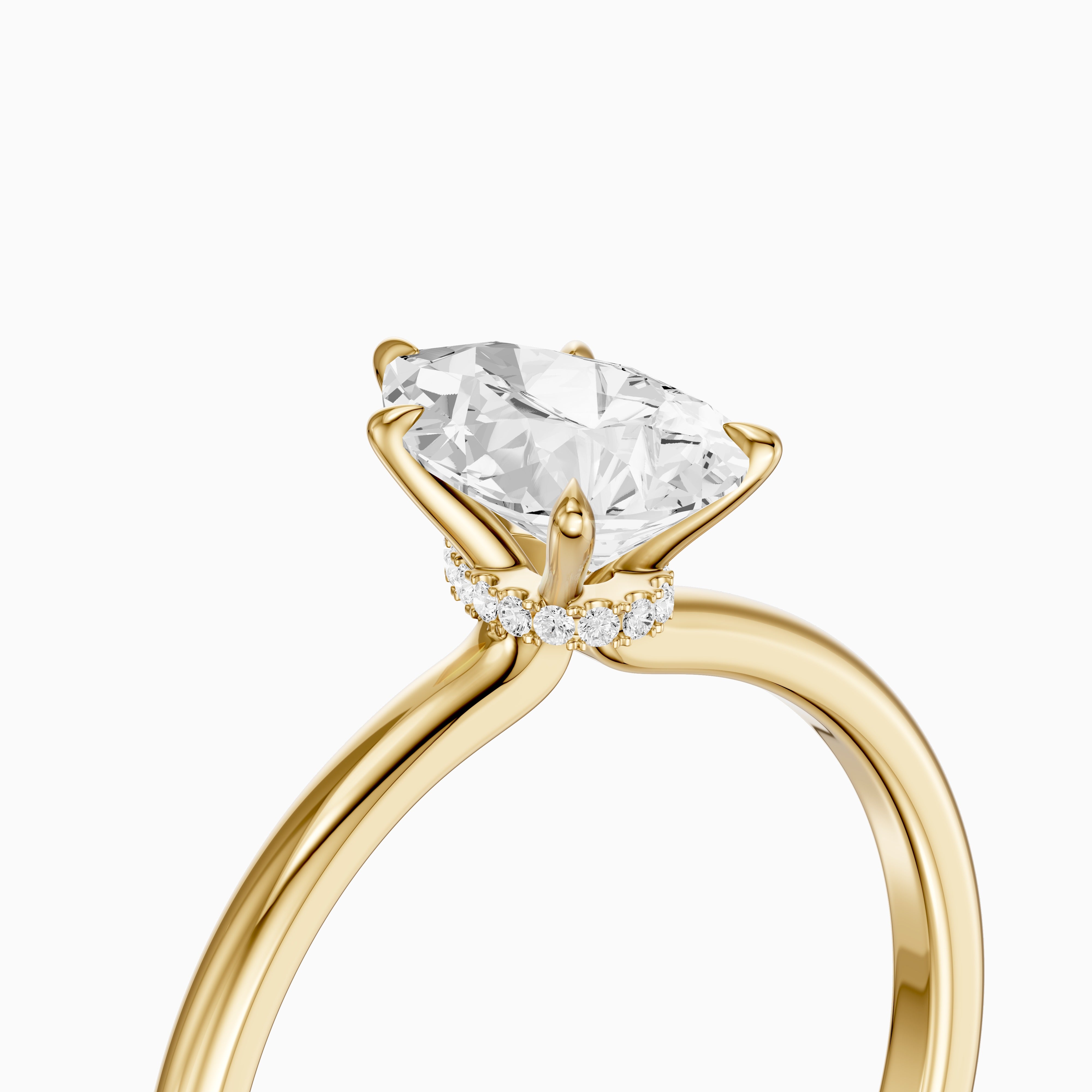 Jessica Pear Shape Hidden Halo Moissanite Diamond Ring