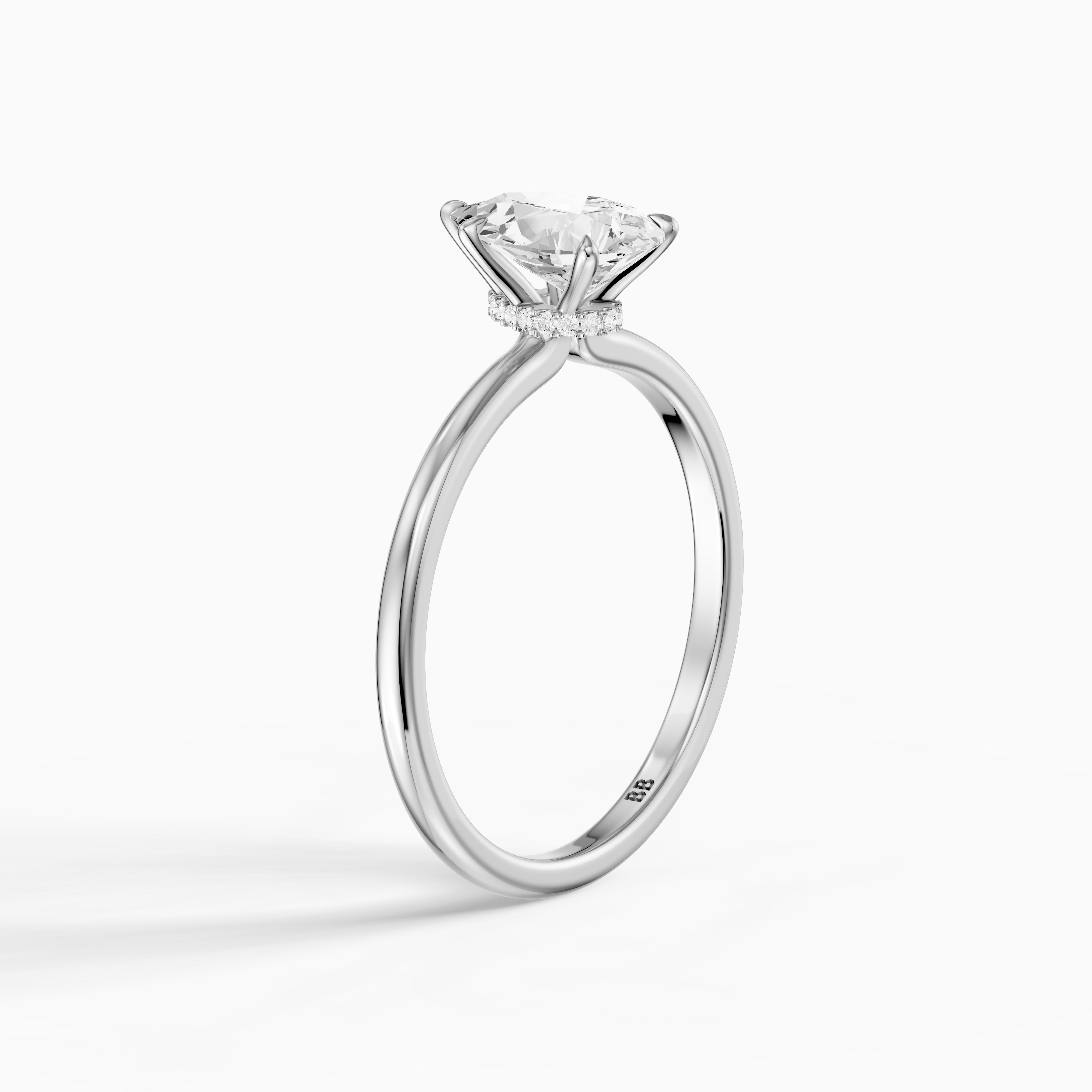 Jessica Pear Shape Hidden Halo Moissanite Diamond Ring