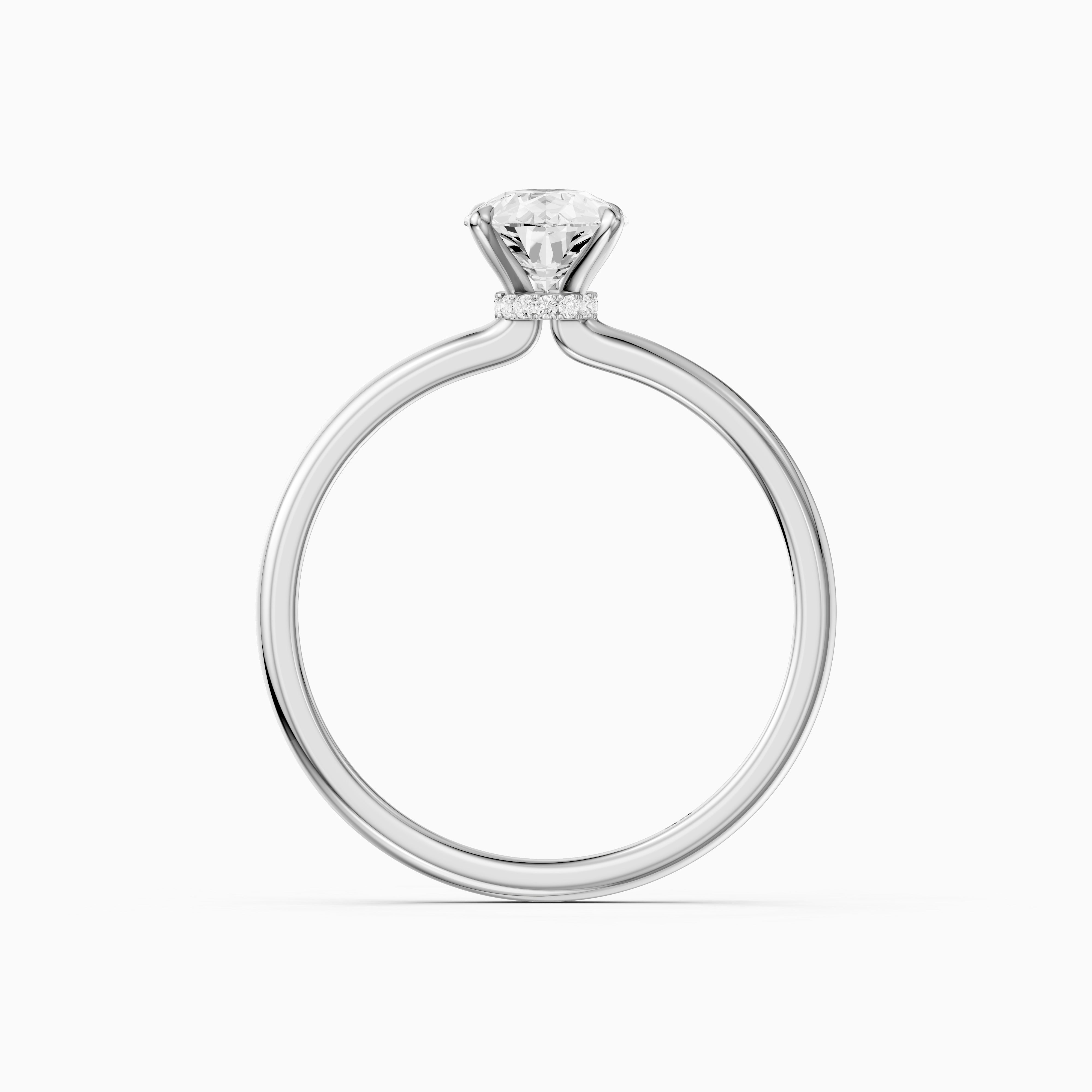 Jessica Pear Shape Hidden Halo Moissanite Diamond Ring