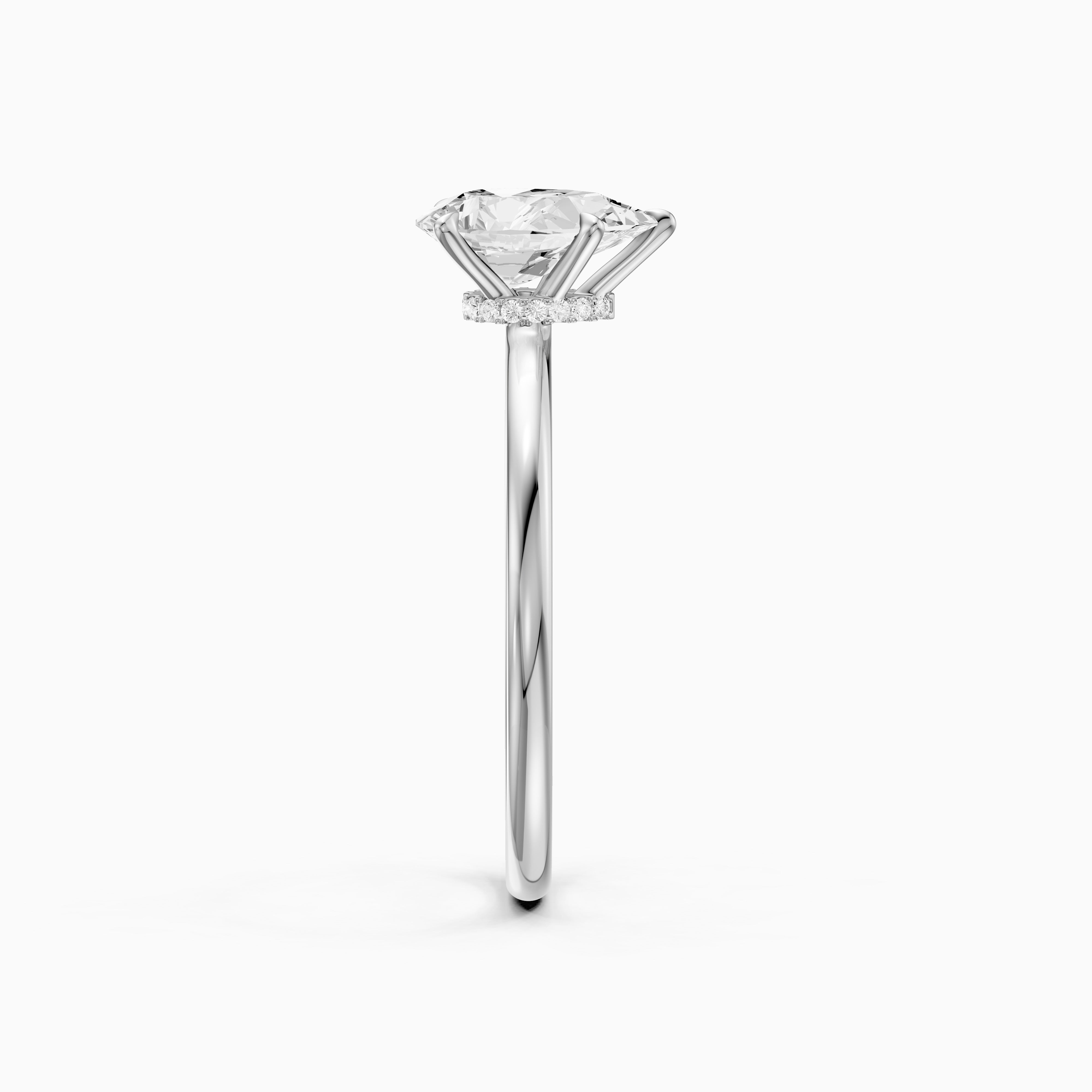 Jessica Pear Shape Hidden Halo Moissanite Diamond Ring