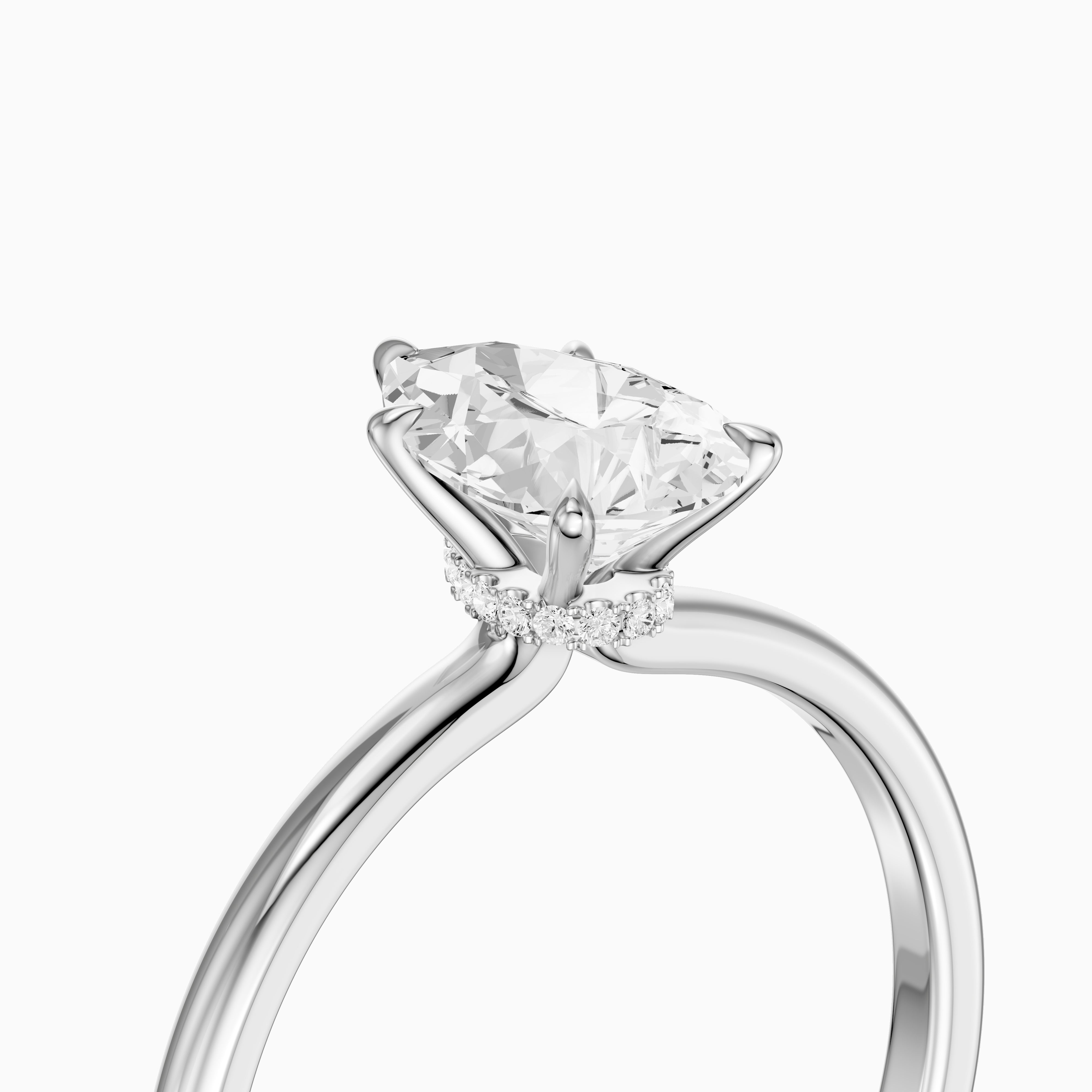 Jessica Pear Shape Hidden Halo Moissanite Diamond Ring