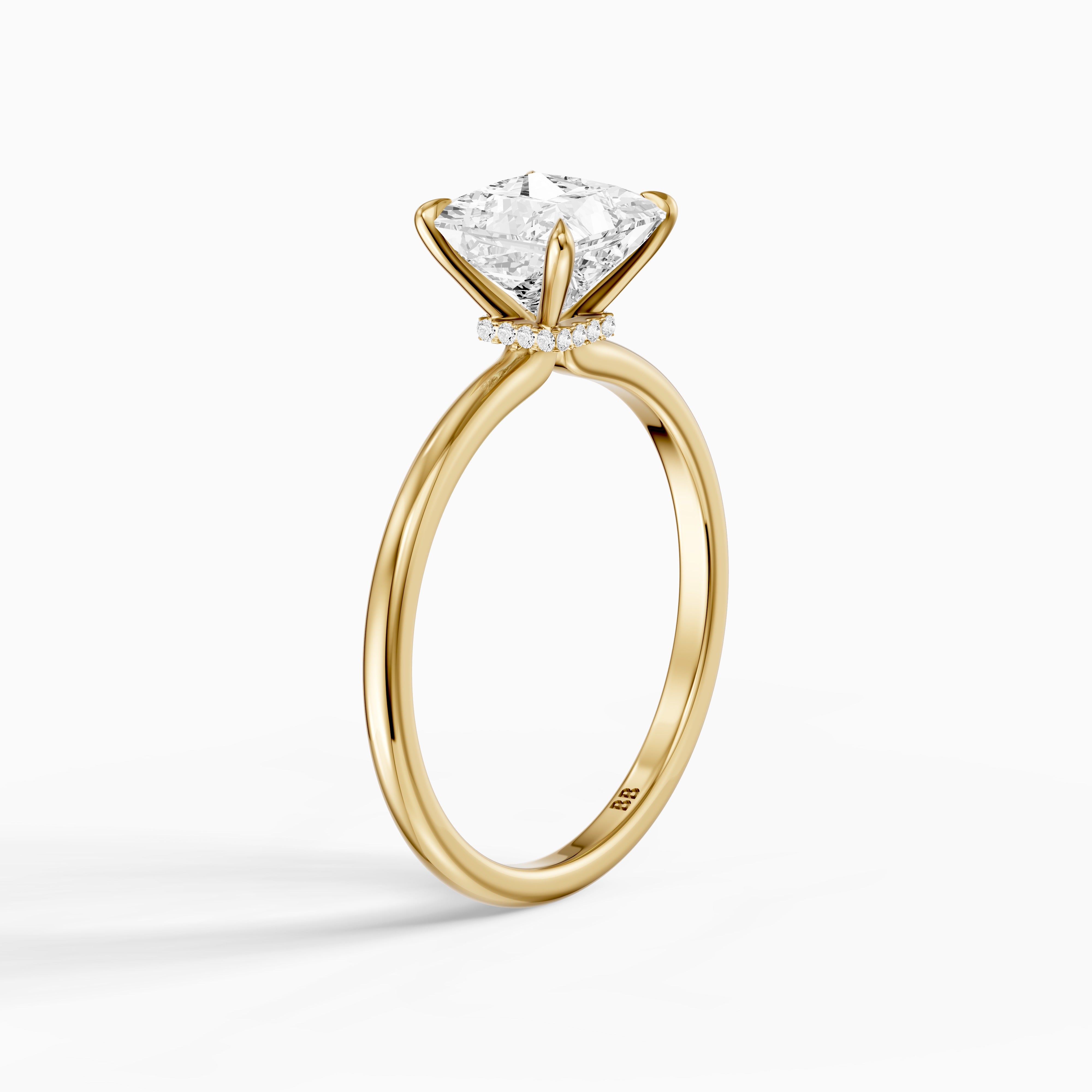Nancy Princess Cut Hidden Halo Moissanite Diamond Ring