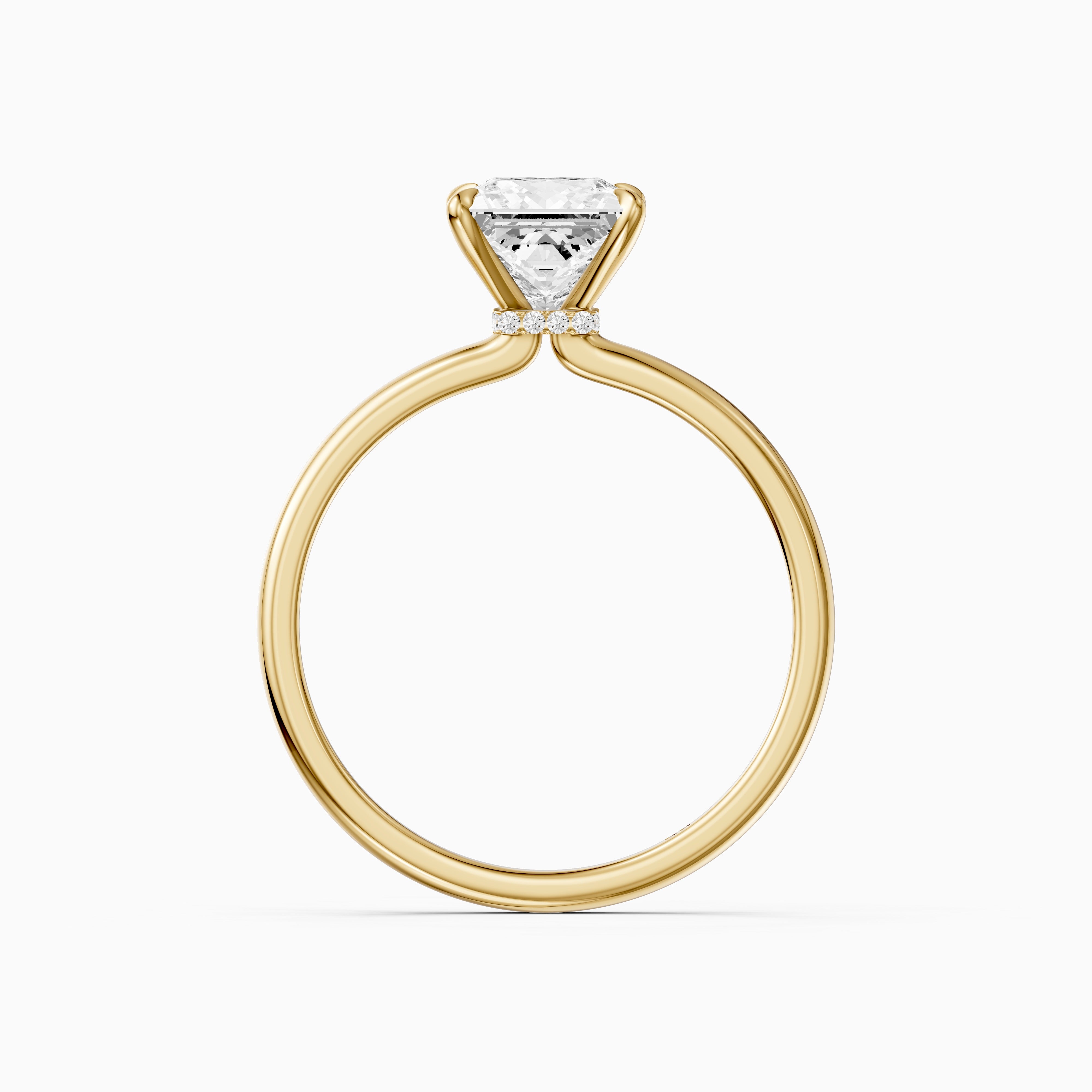 Nancy Princess Cut Hidden Halo Moissanite Diamond Ring
