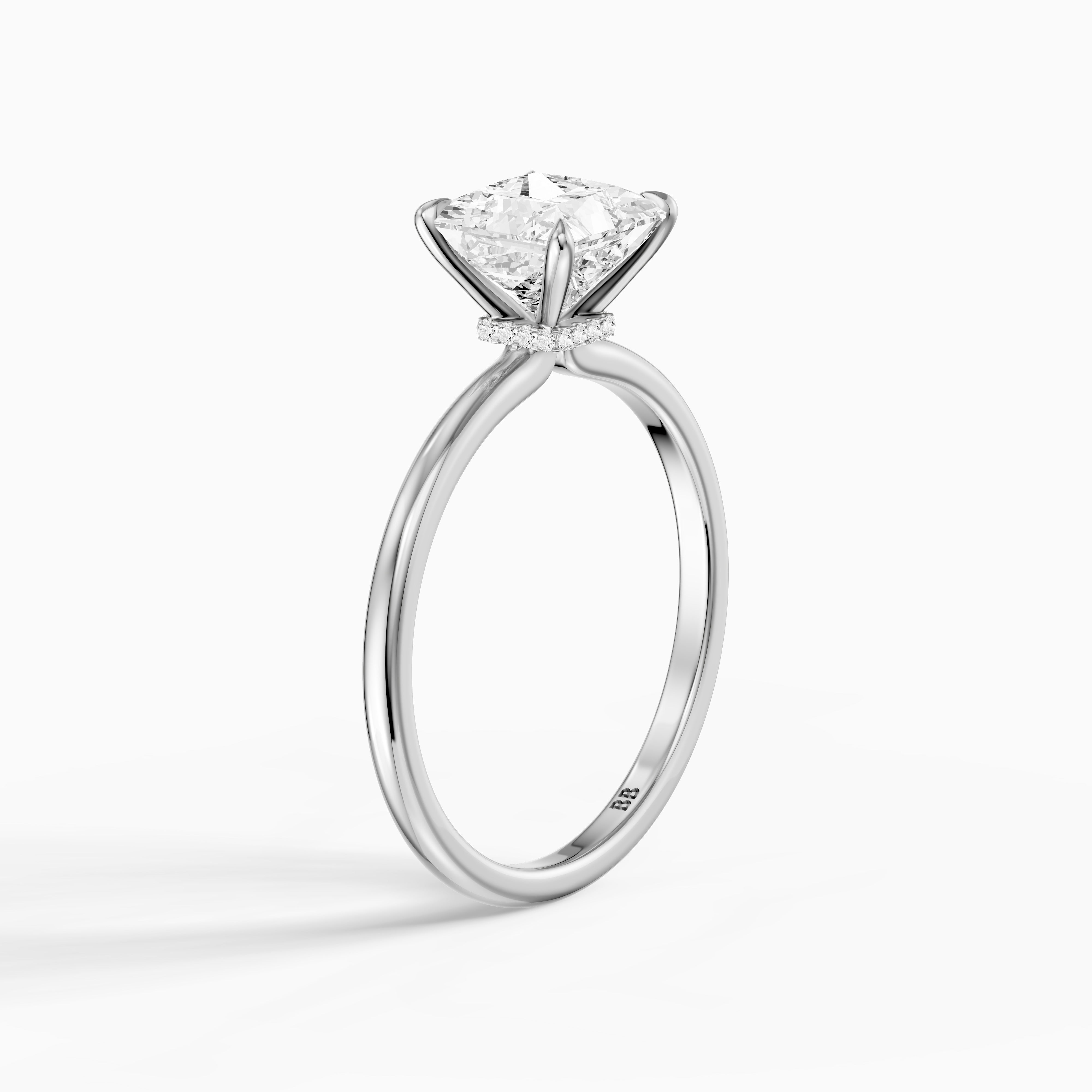 Nancy Princess Cut Hidden Halo Moissanite Diamond Ring