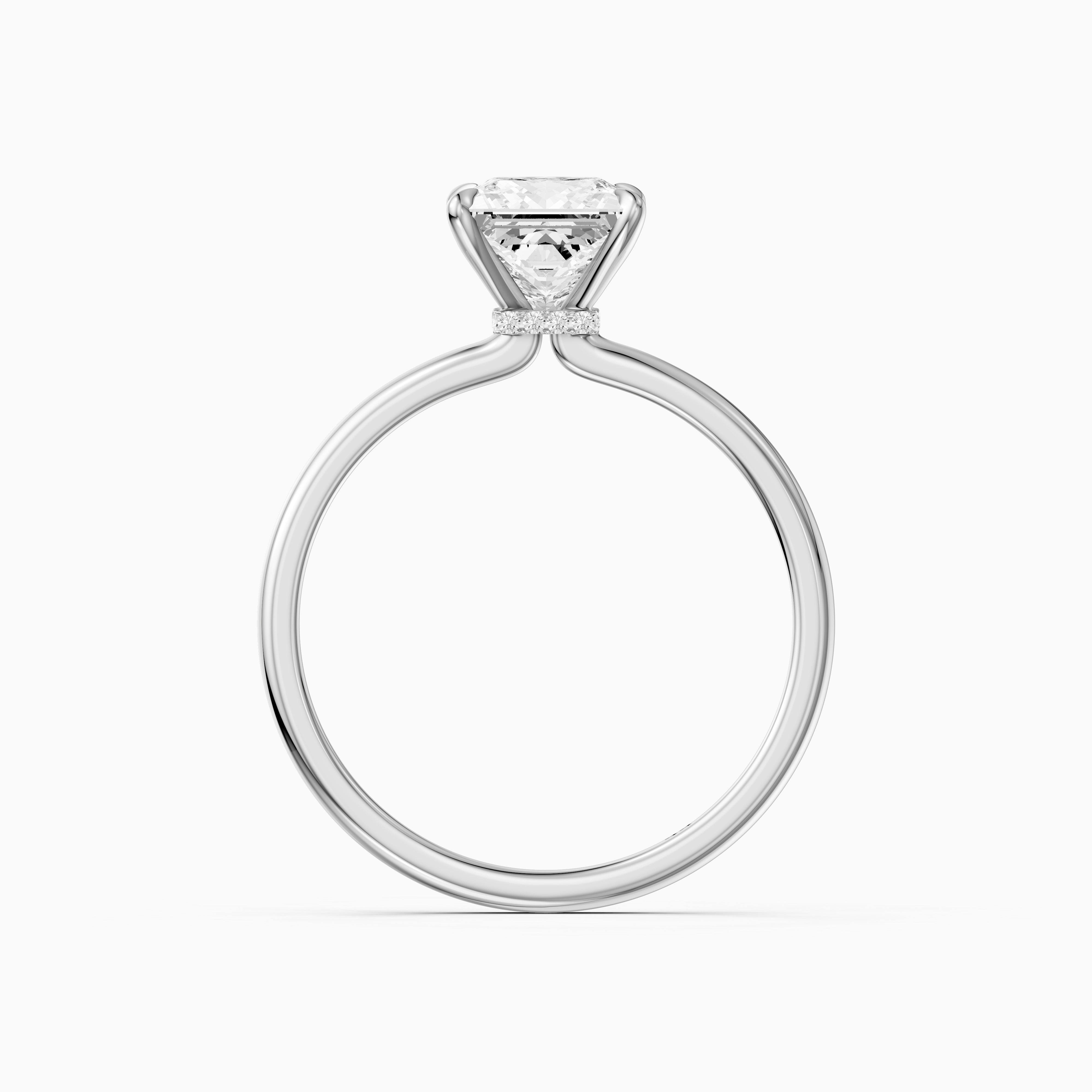 Nancy Princess Cut Hidden Halo Moissanite Diamond Ring