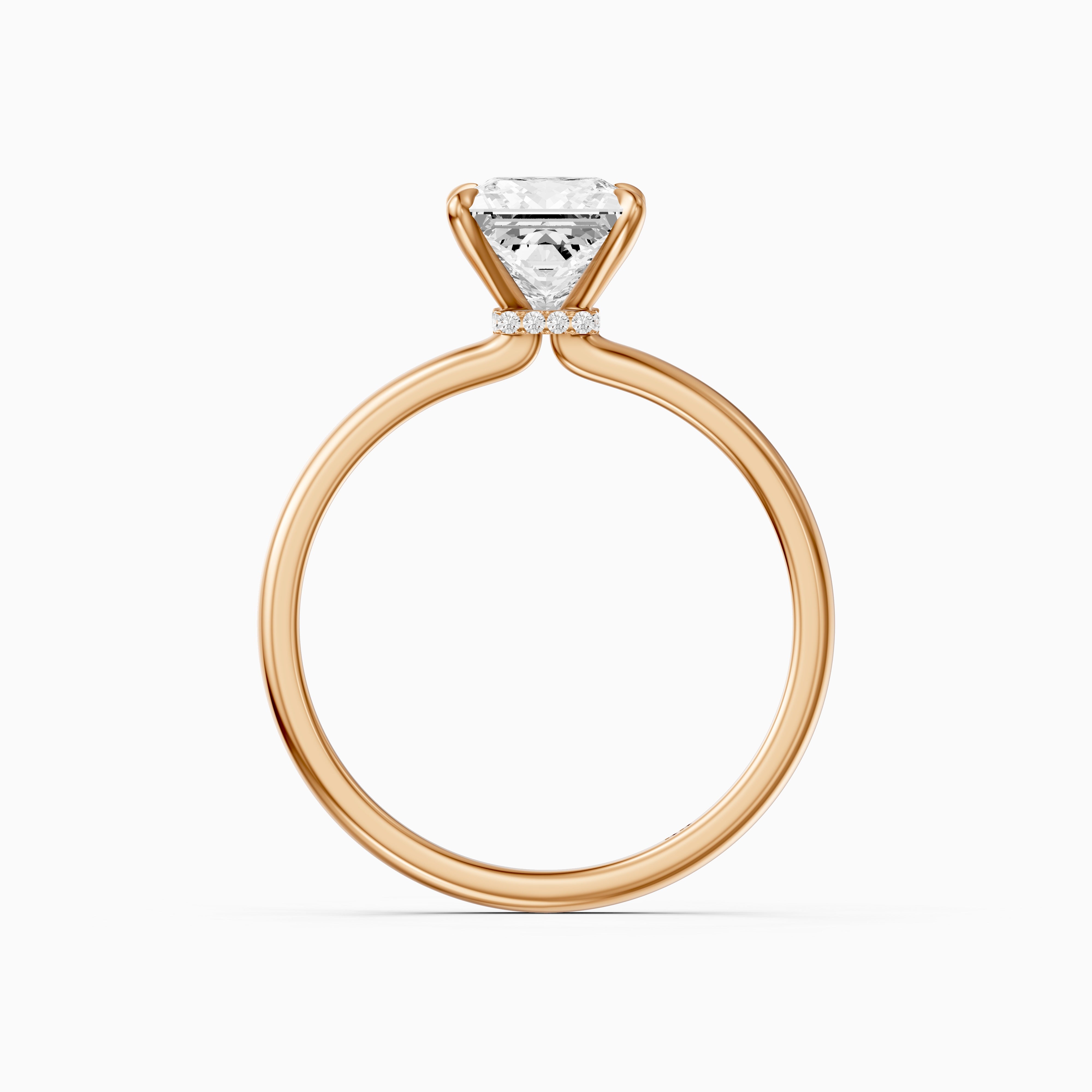 Nancy Princess Cut Hidden Halo Moissanite Diamond Ring