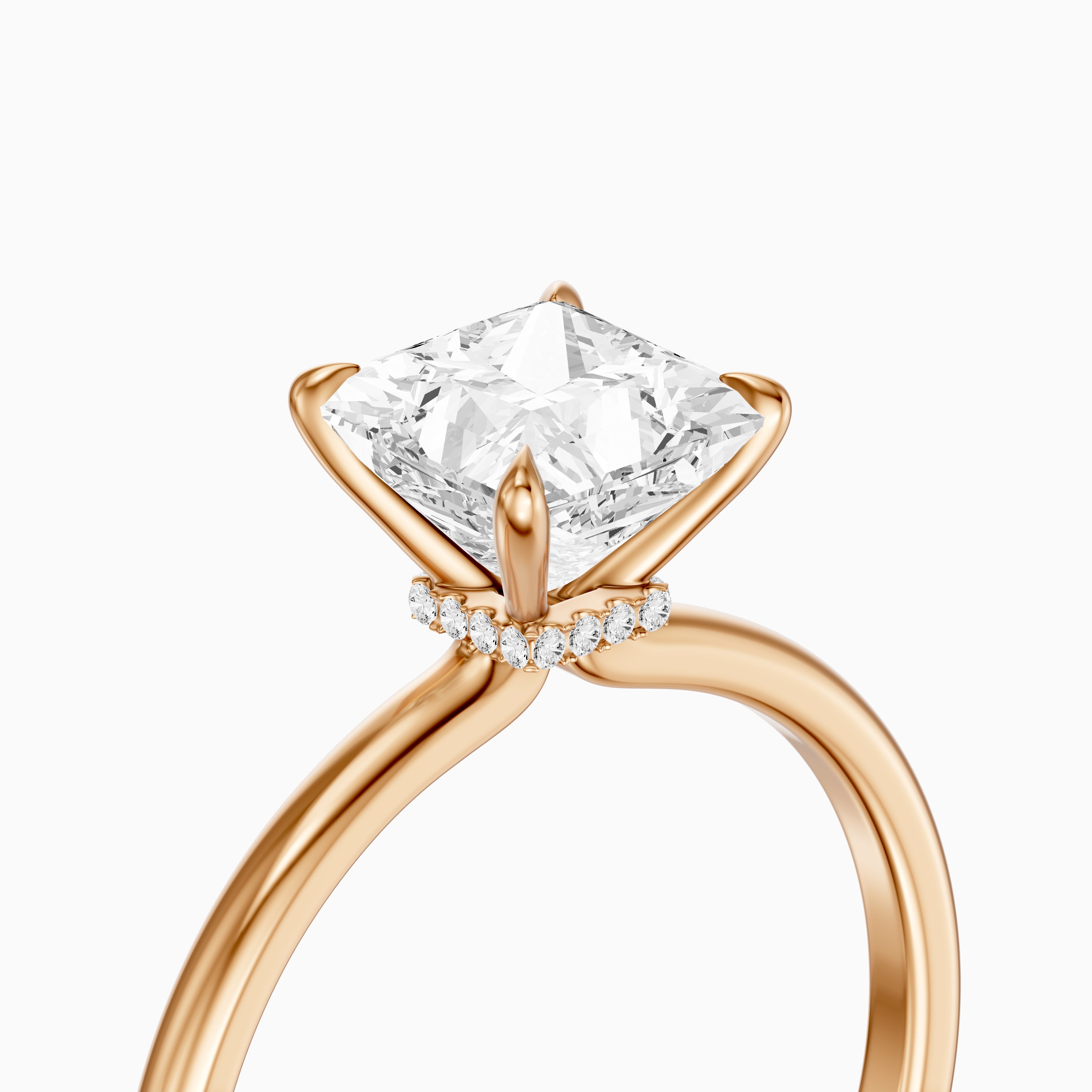 Nancy Princess Cut Hidden Halo Moissanite Diamond Ring