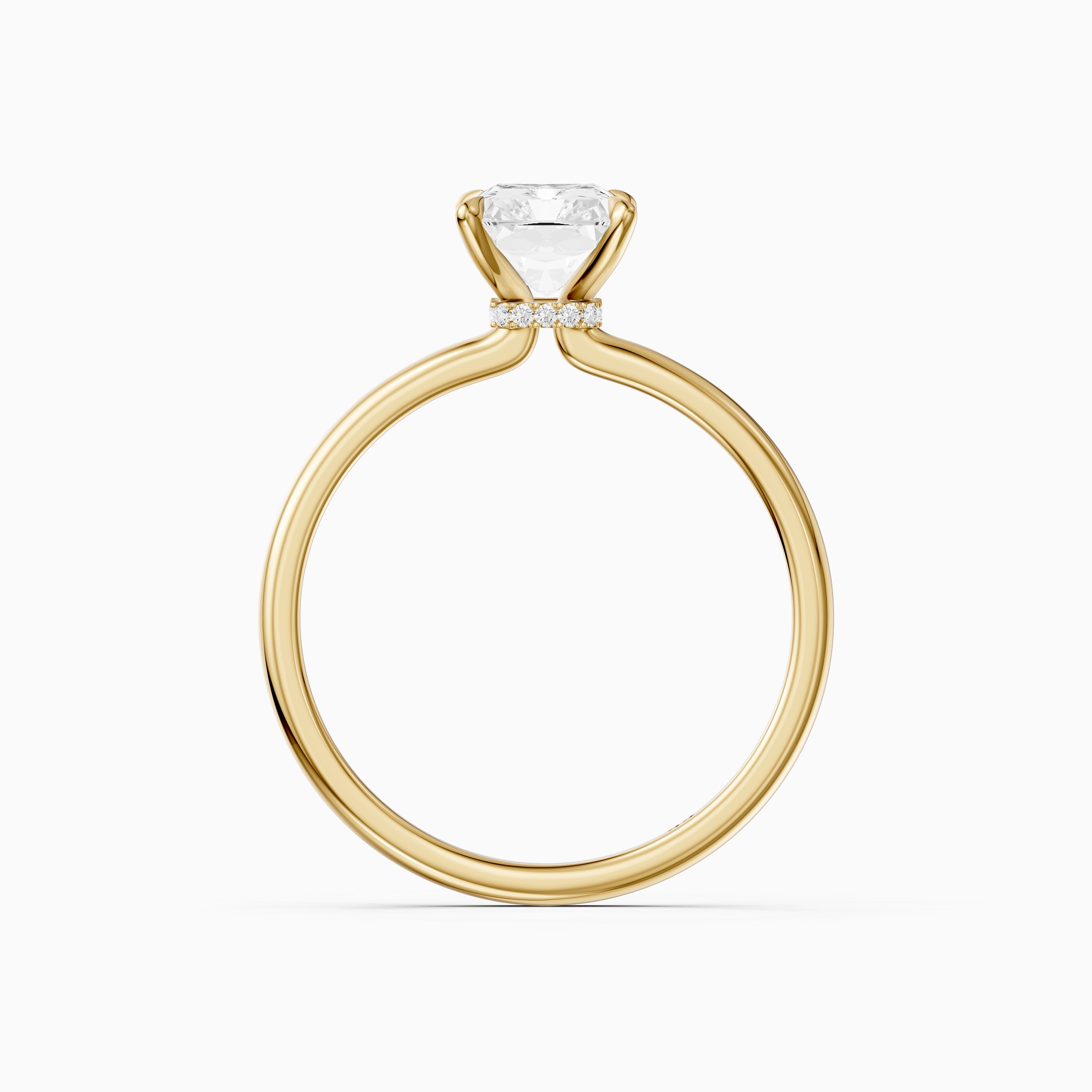 Eve Radiant Cut Hidden Halo Moissanite Diamond Engagement Ring