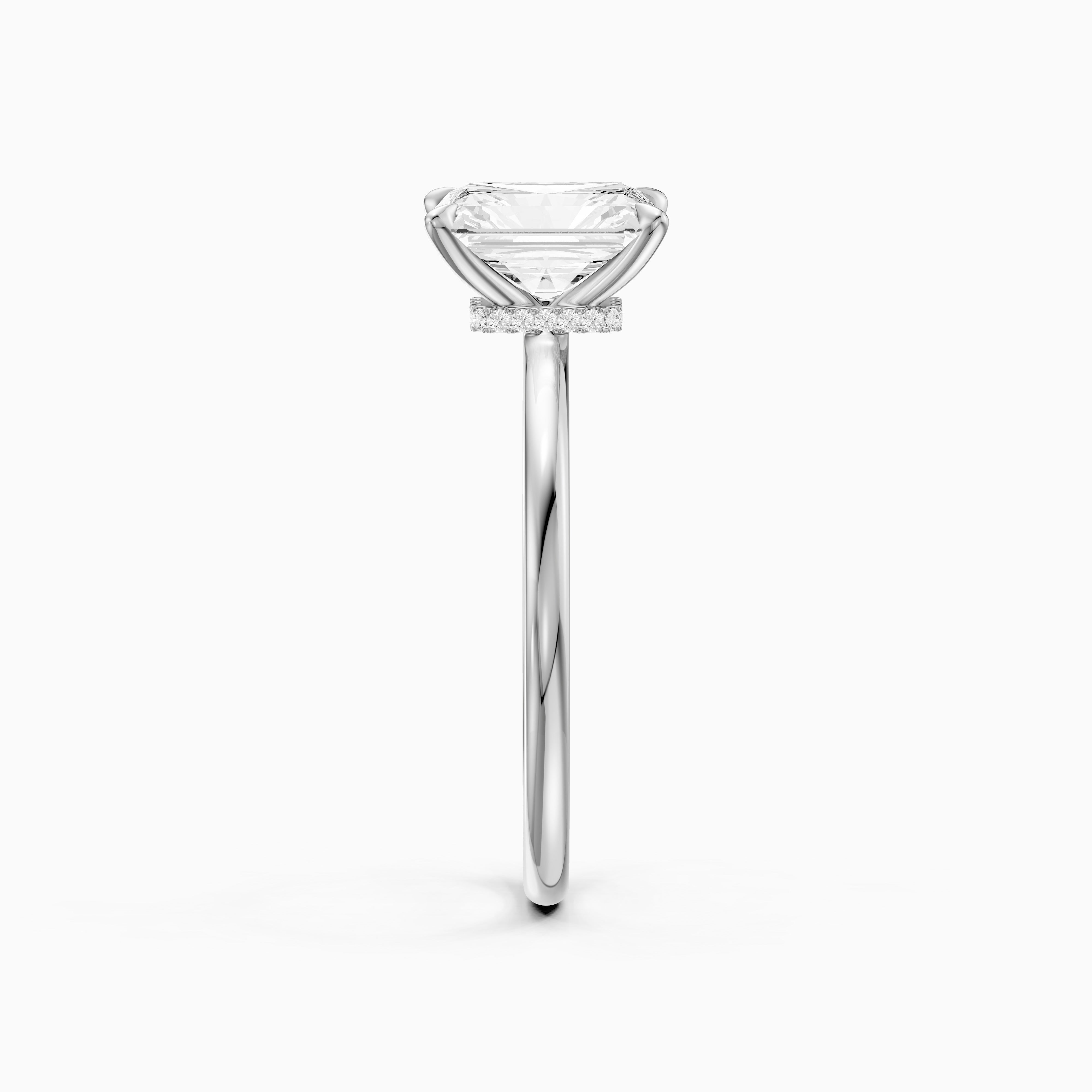 Eve Radiant Cut Hidden Halo Moissanite Diamond Engagement Ring
