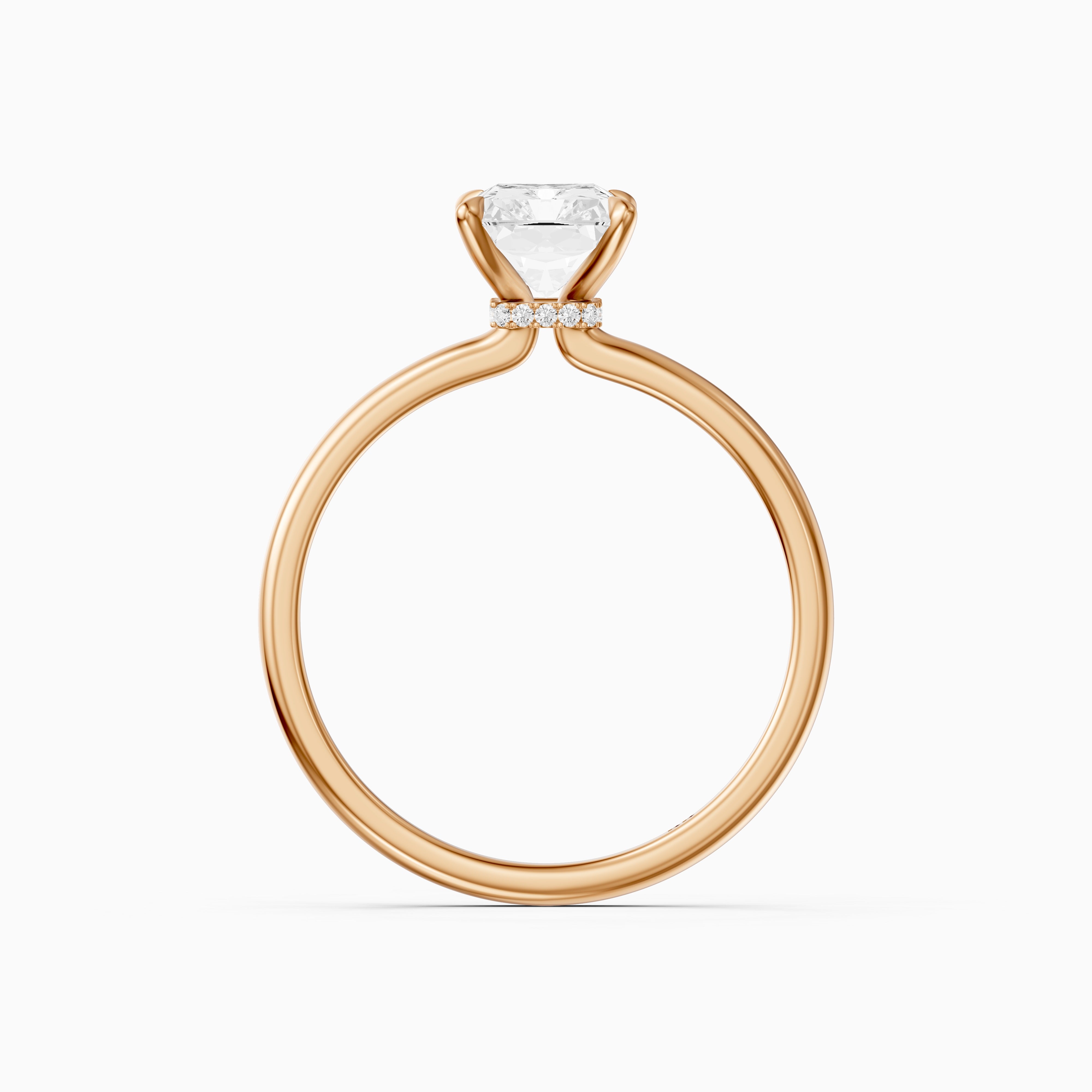 Eve Radiant Cut Hidden Halo Moissanite Diamond Engagement Ring