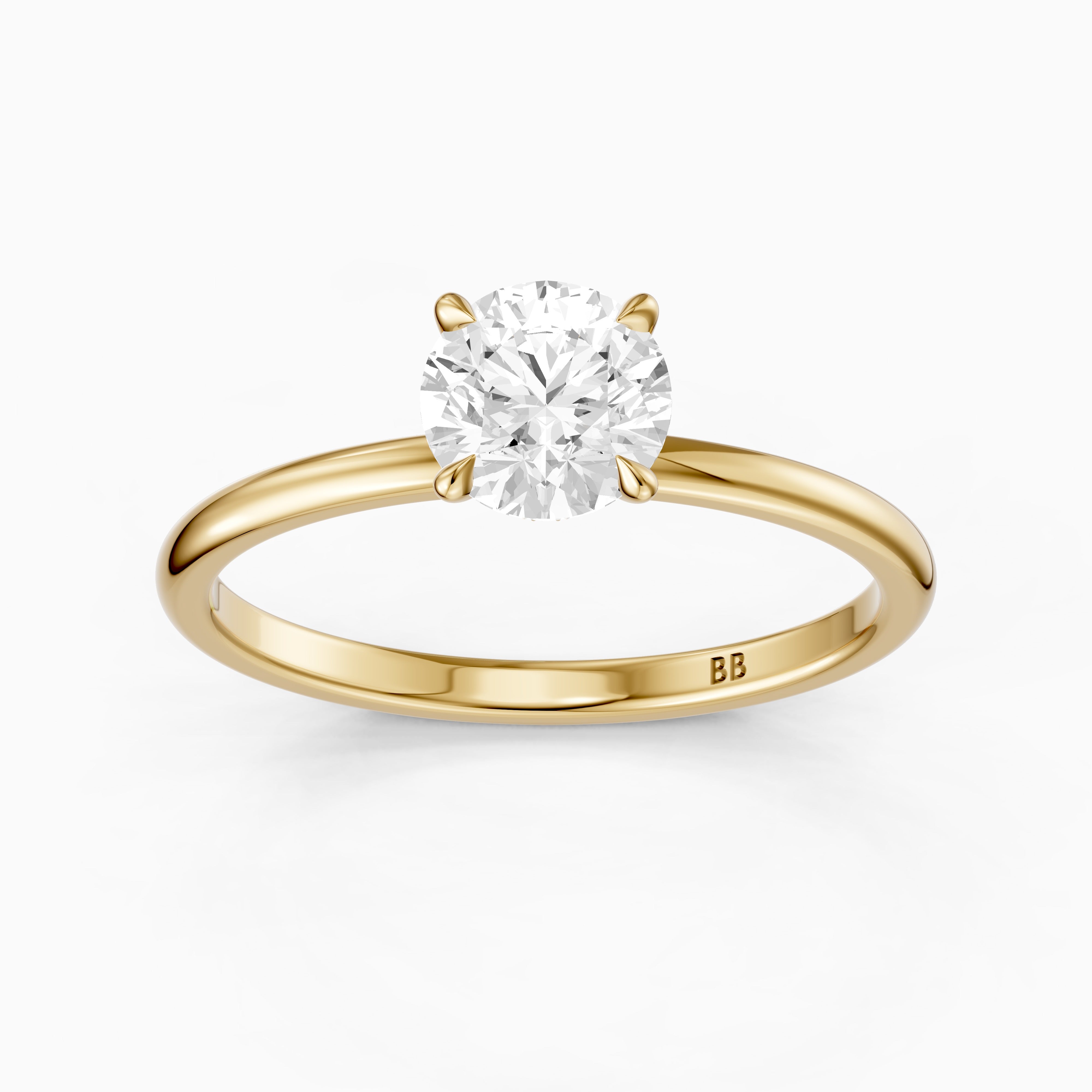 Dana Round Cut Hidden Halo Moissanite Diamond Engagement Ring