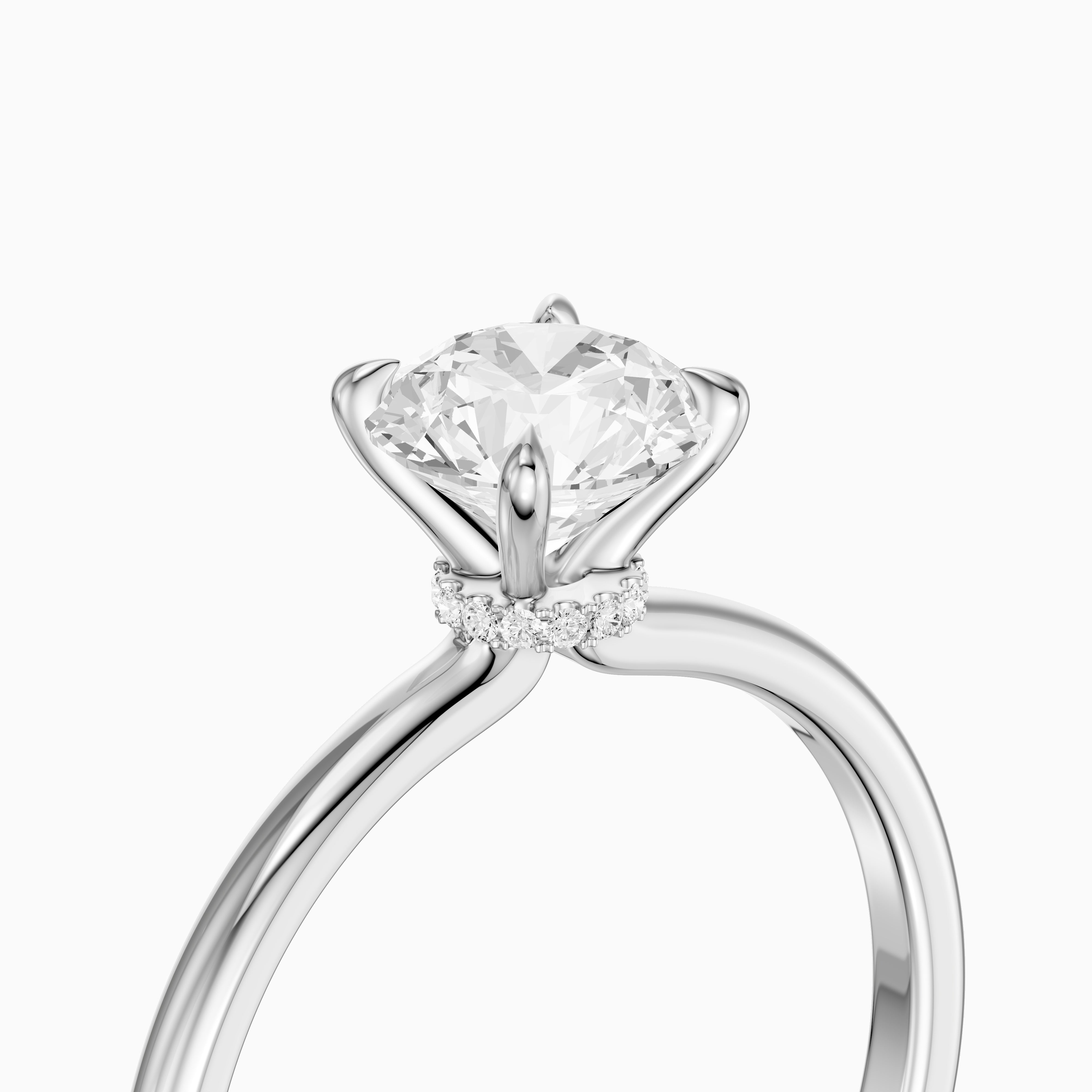 Dana Round Cut Hidden Halo Moissanite Diamond Engagement Ring