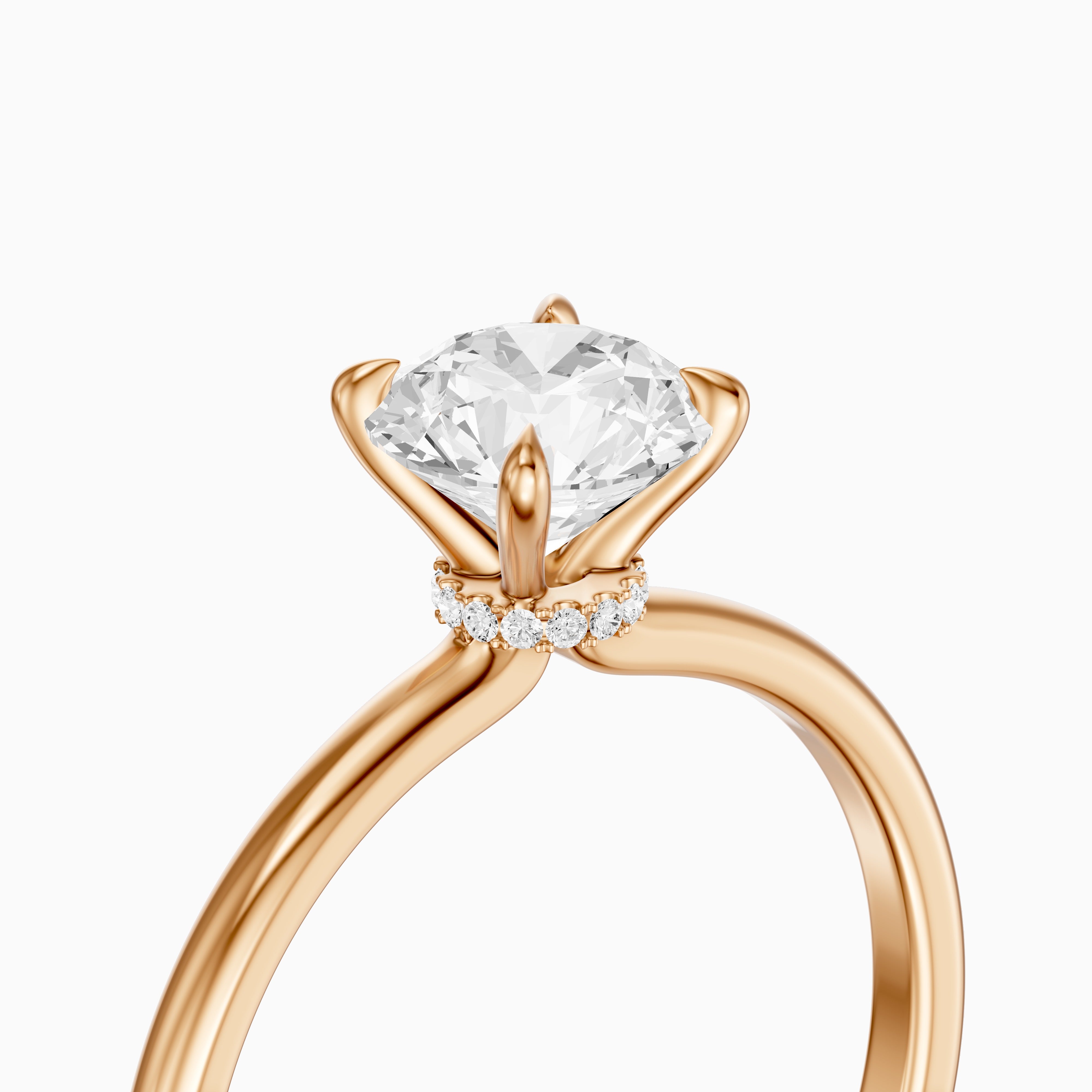 Dana Round Cut Hidden Halo Moissanite Diamond Engagement Ring