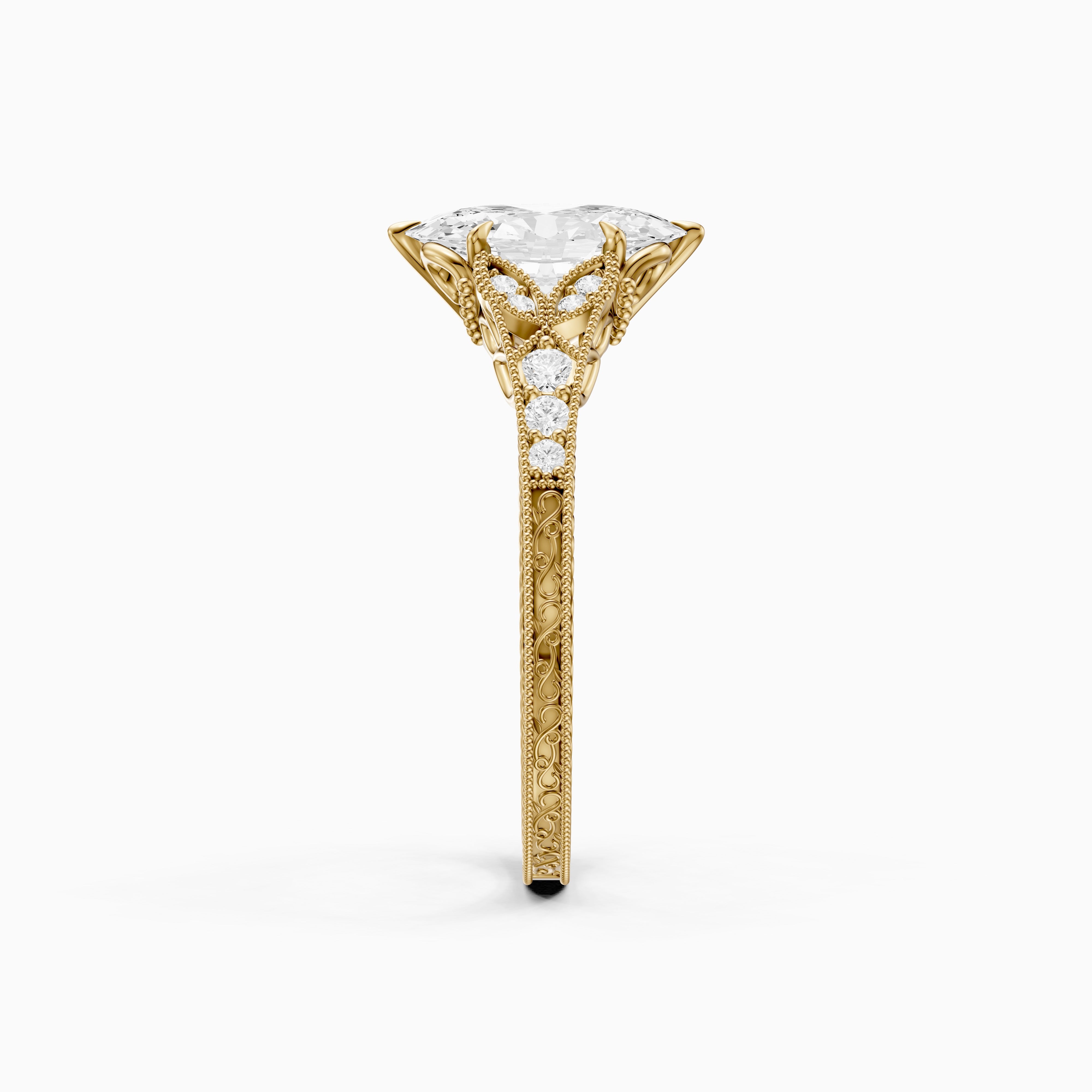 Vega Moval Moissanite Diamond Vintage Filigree Ring