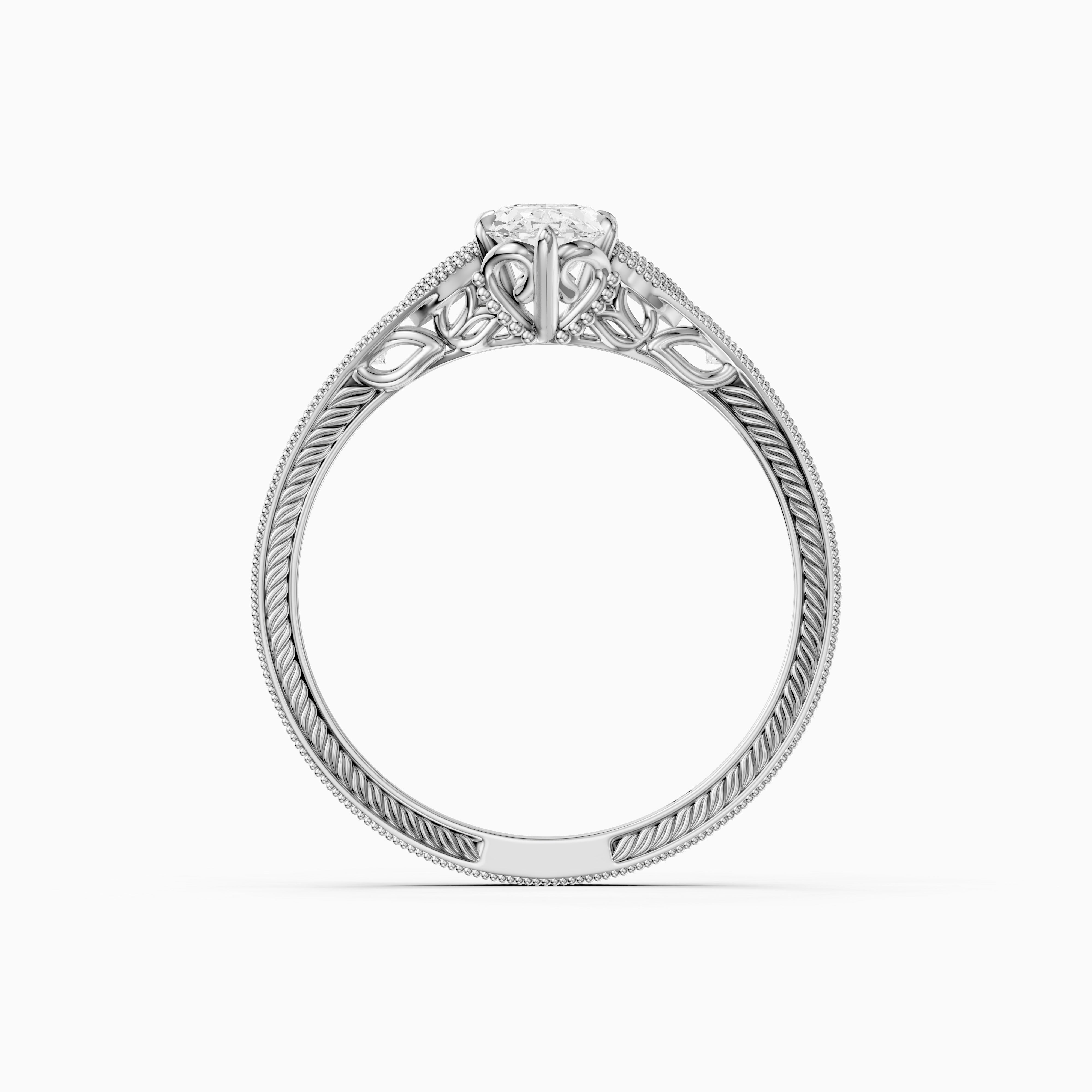 Vega Moval Moissanite Diamond Vintage Filigree Ring