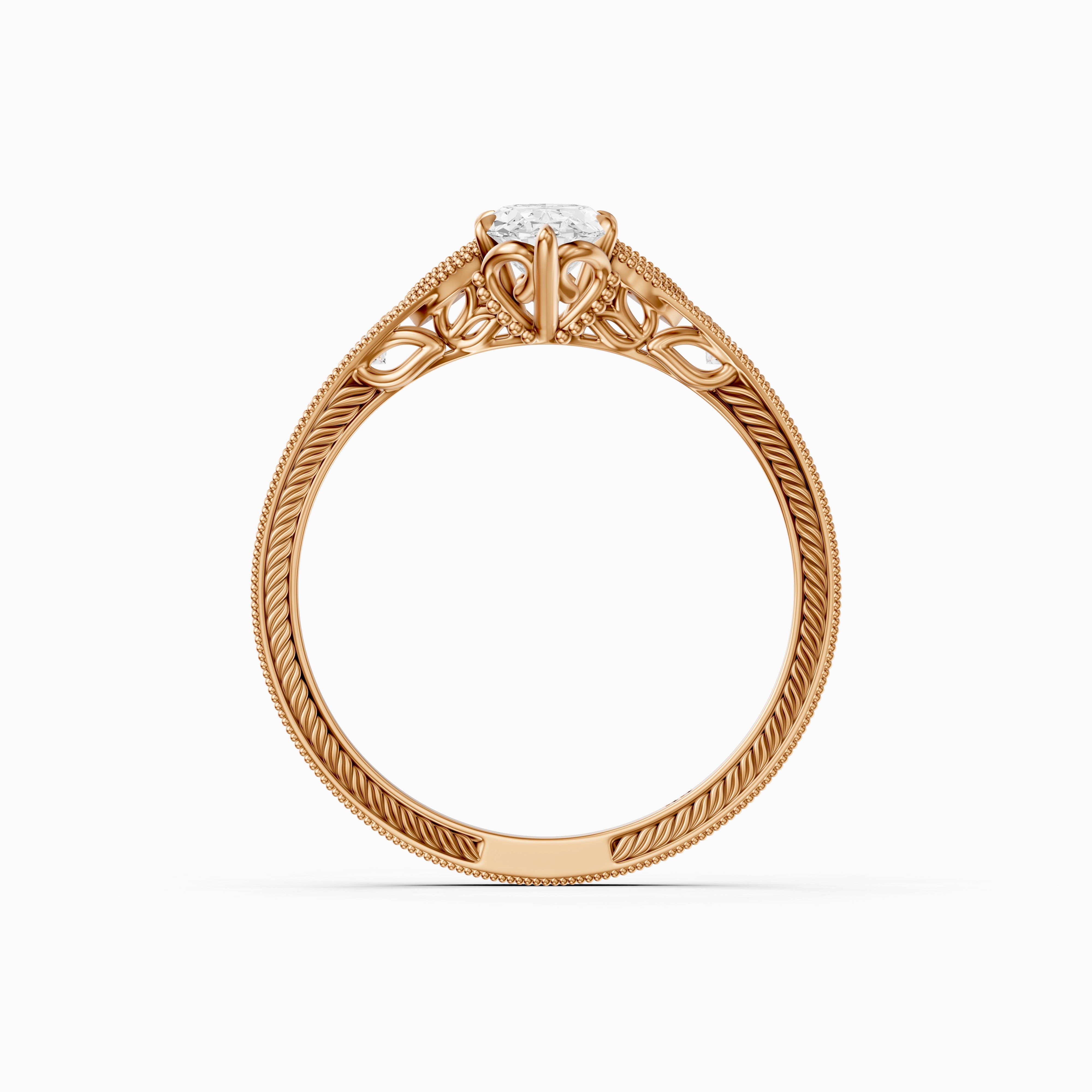 Vega Moval Moissanite Diamond Vintage Filigree Ring