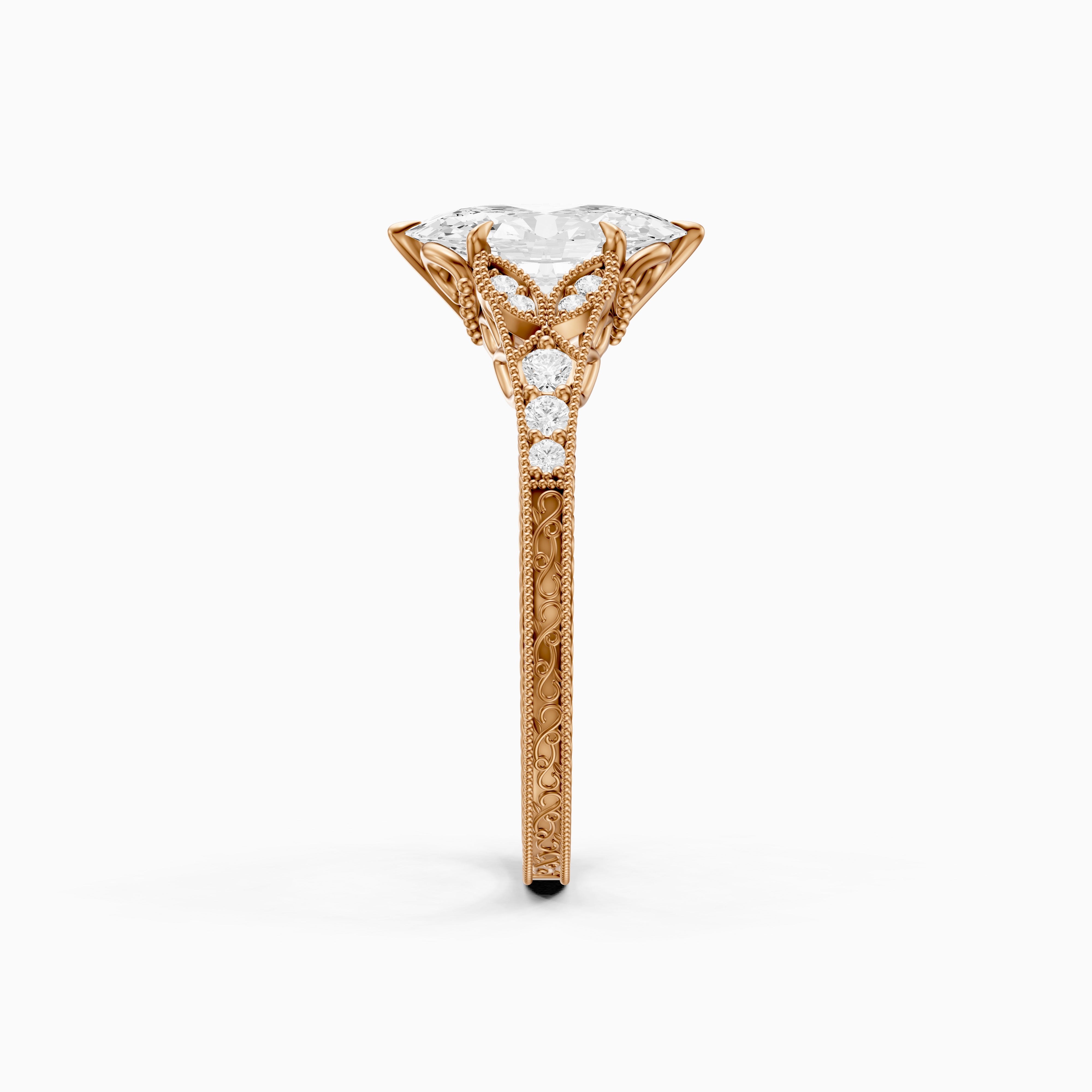 Vega Moval Moissanite Diamond Vintage Filigree Ring