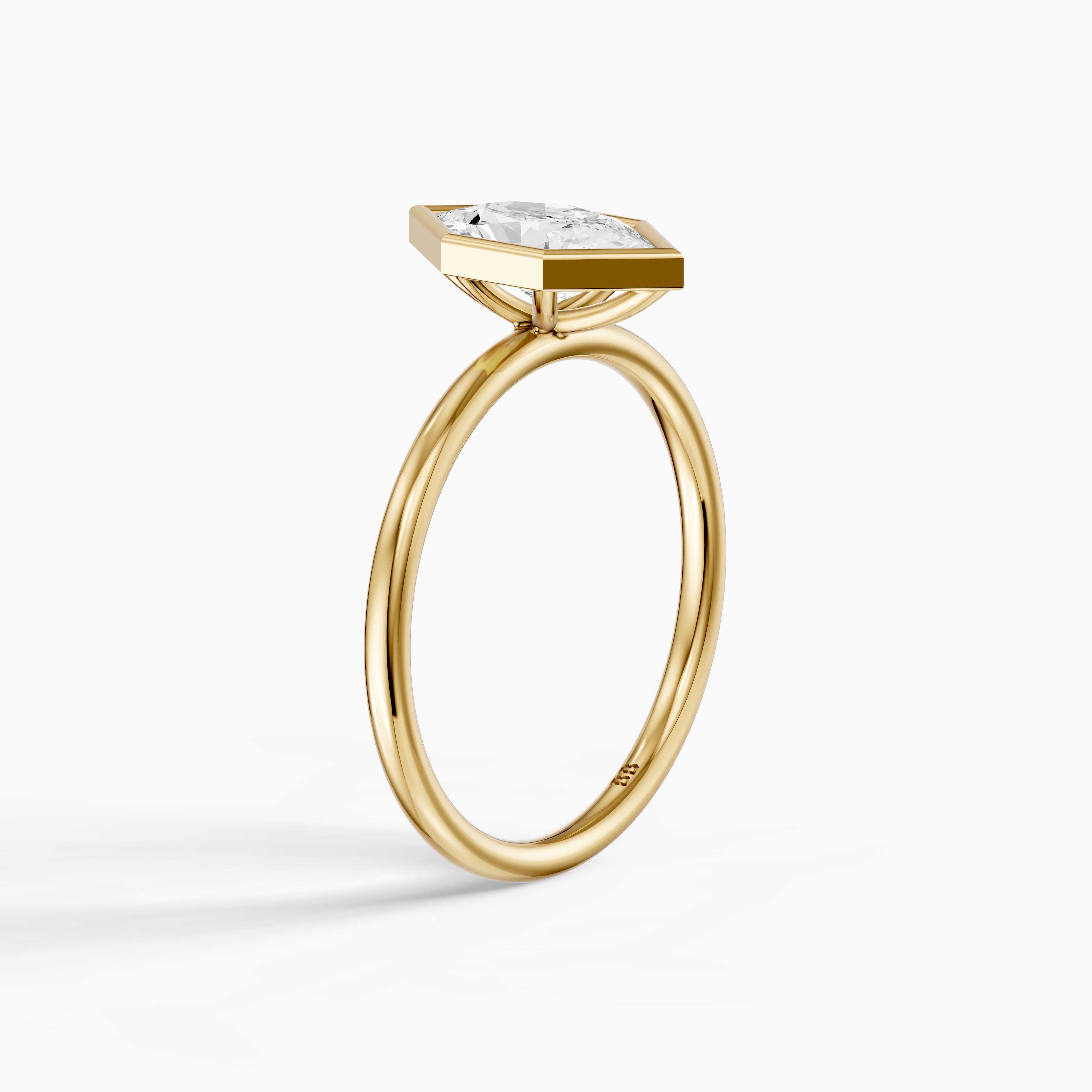 Andreia Dutch Marquise Cut Lab Grown Diamond Bezel Set Solitaire Ring
