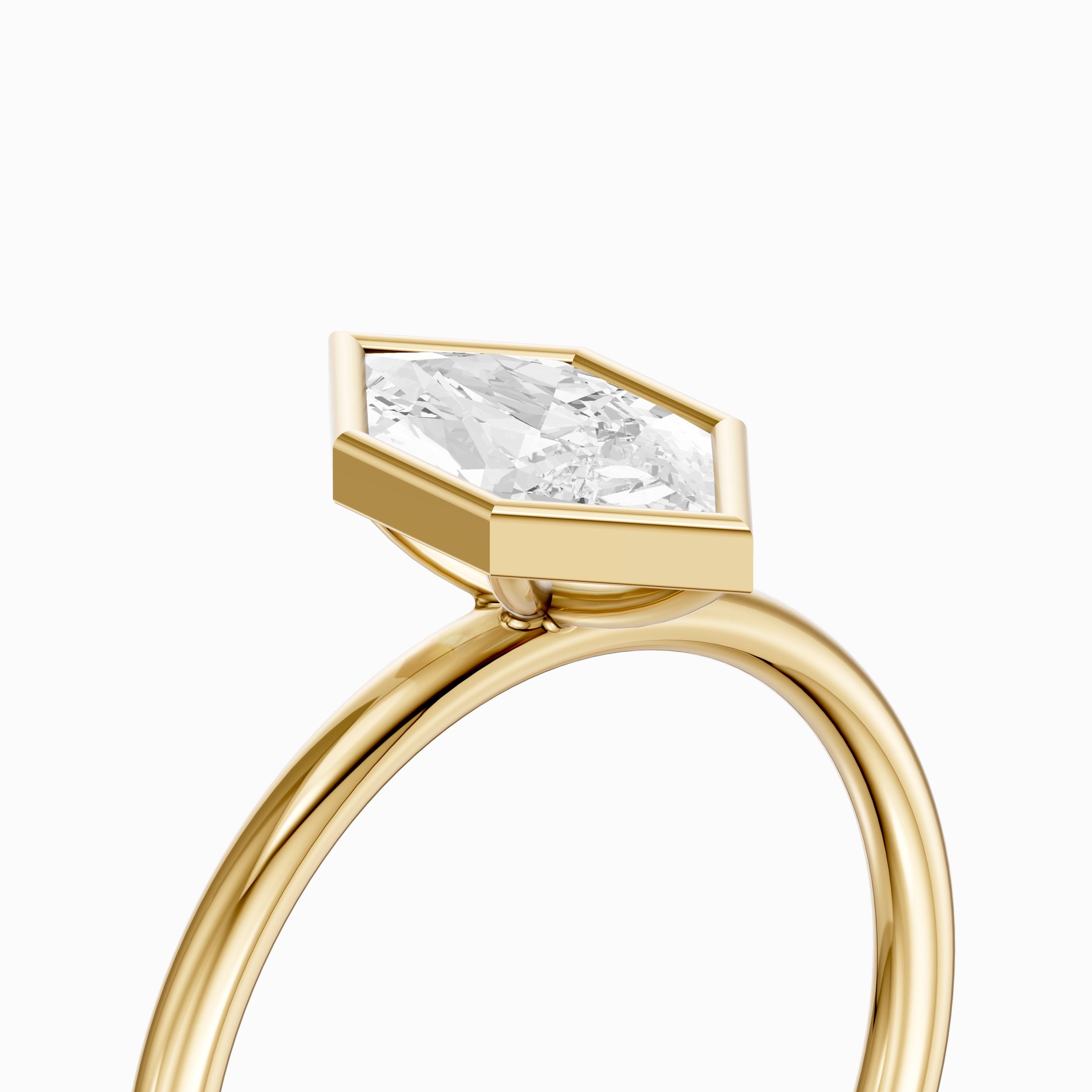 Andreia Dutch Marquise Cut Lab Grown Diamond Bezel Set Solitaire Ring
