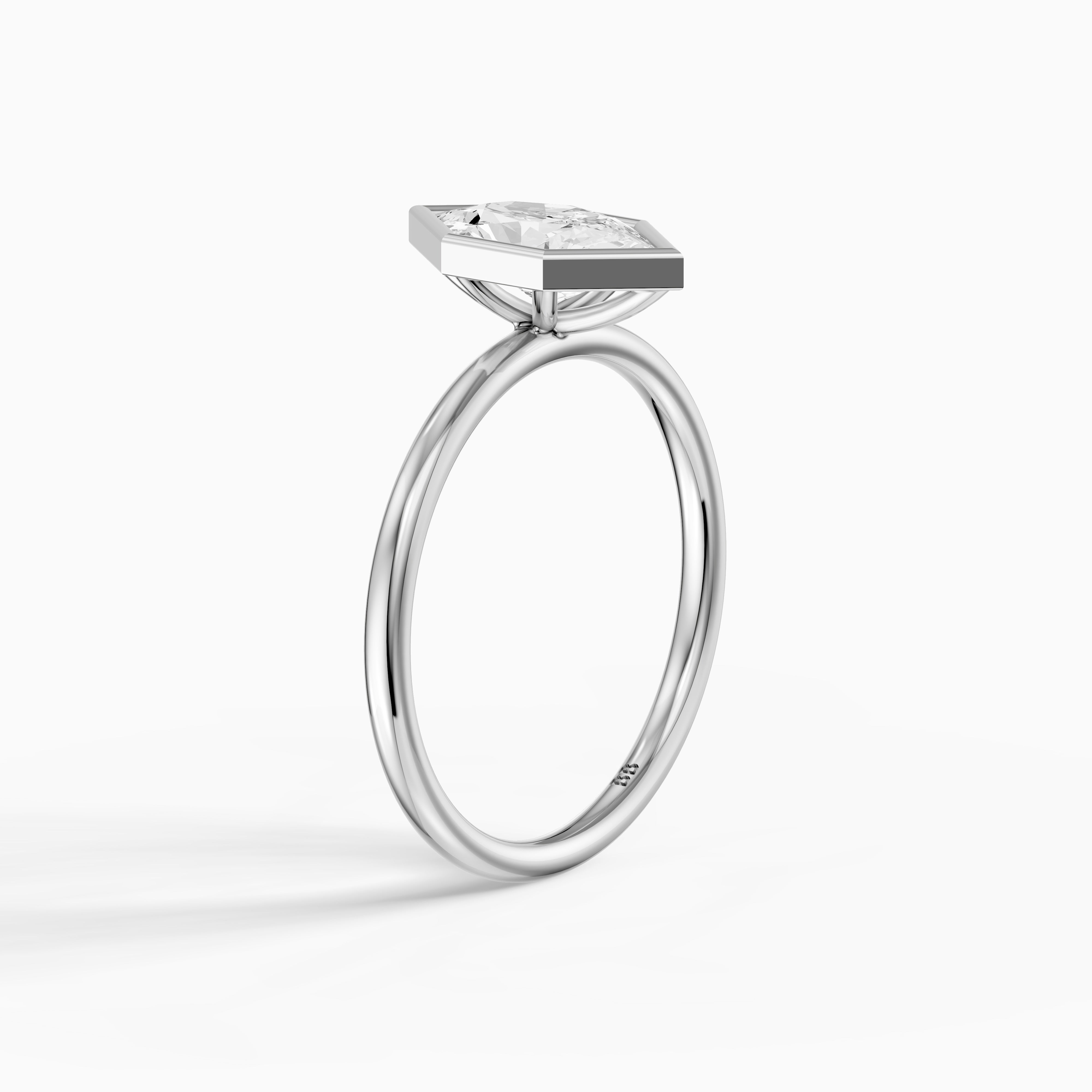Andreia Dutch Marquise Cut Lab Grown Diamond Bezel Set Solitaire Ring