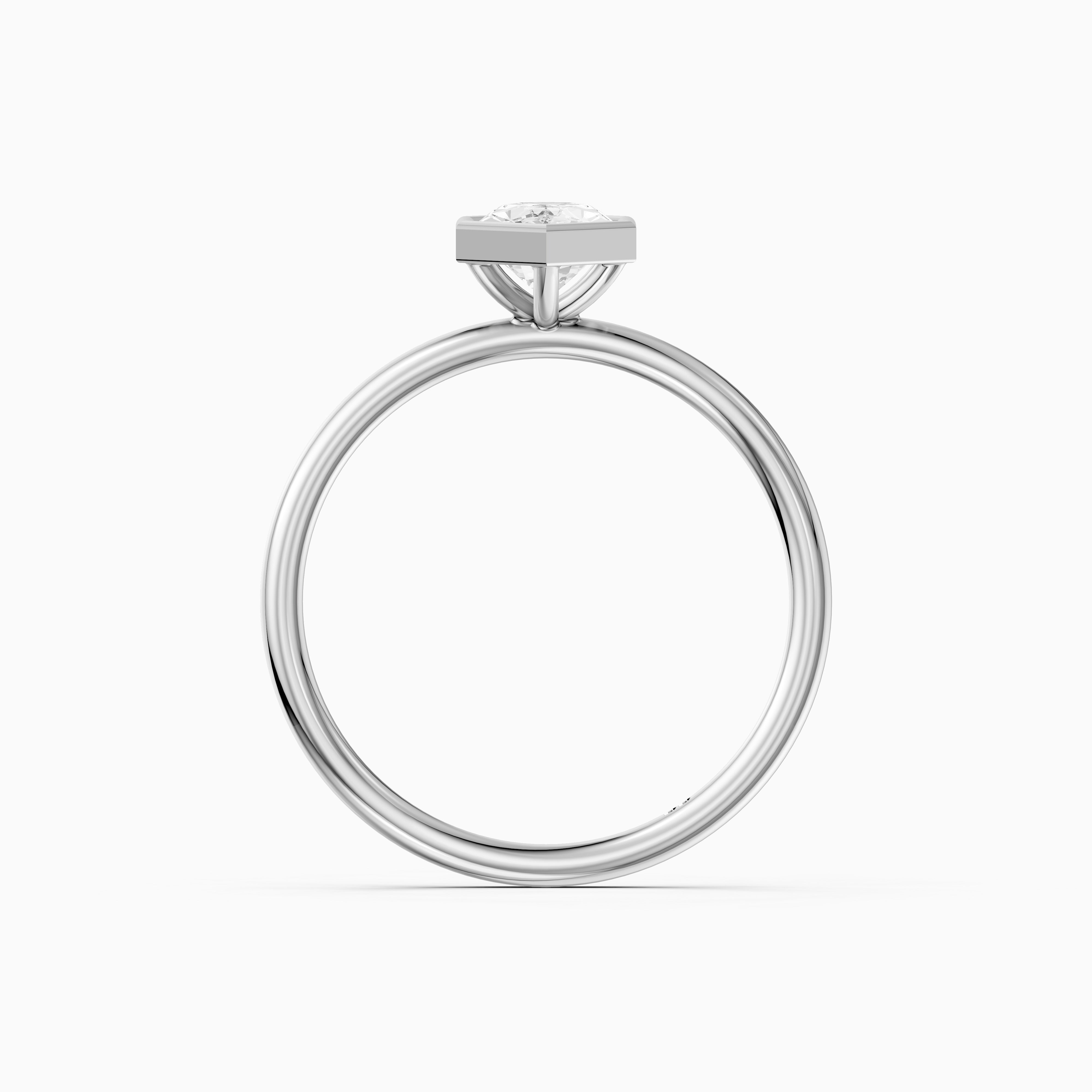 Andreia Dutch Marquise Cut Lab Grown Diamond Bezel Set Solitaire Ring