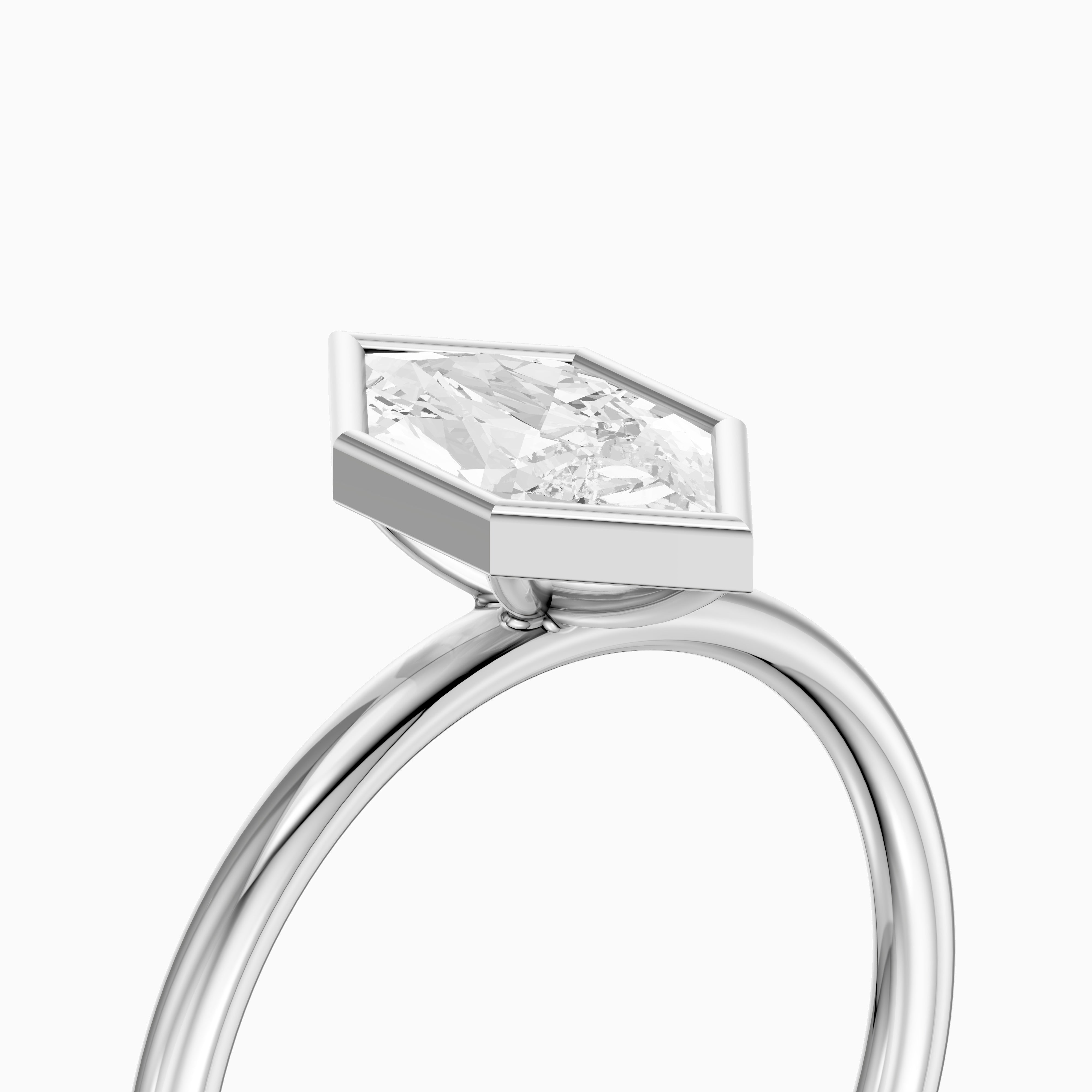 Andreia Dutch Marquise Cut Lab Grown Diamond Bezel Set Solitaire Ring