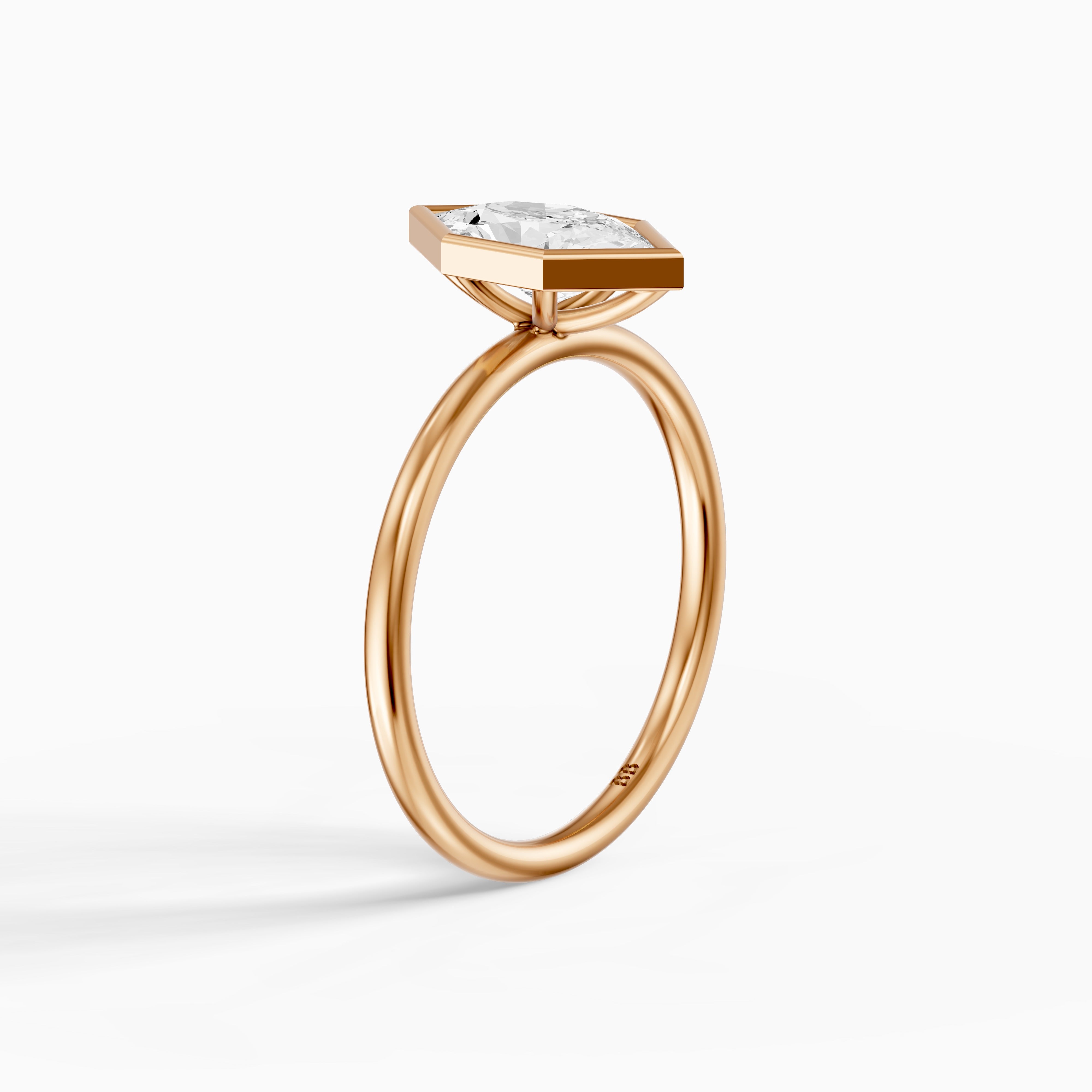 Andreia Dutch Marquise Cut Lab Grown Diamond Bezel Set Solitaire Ring