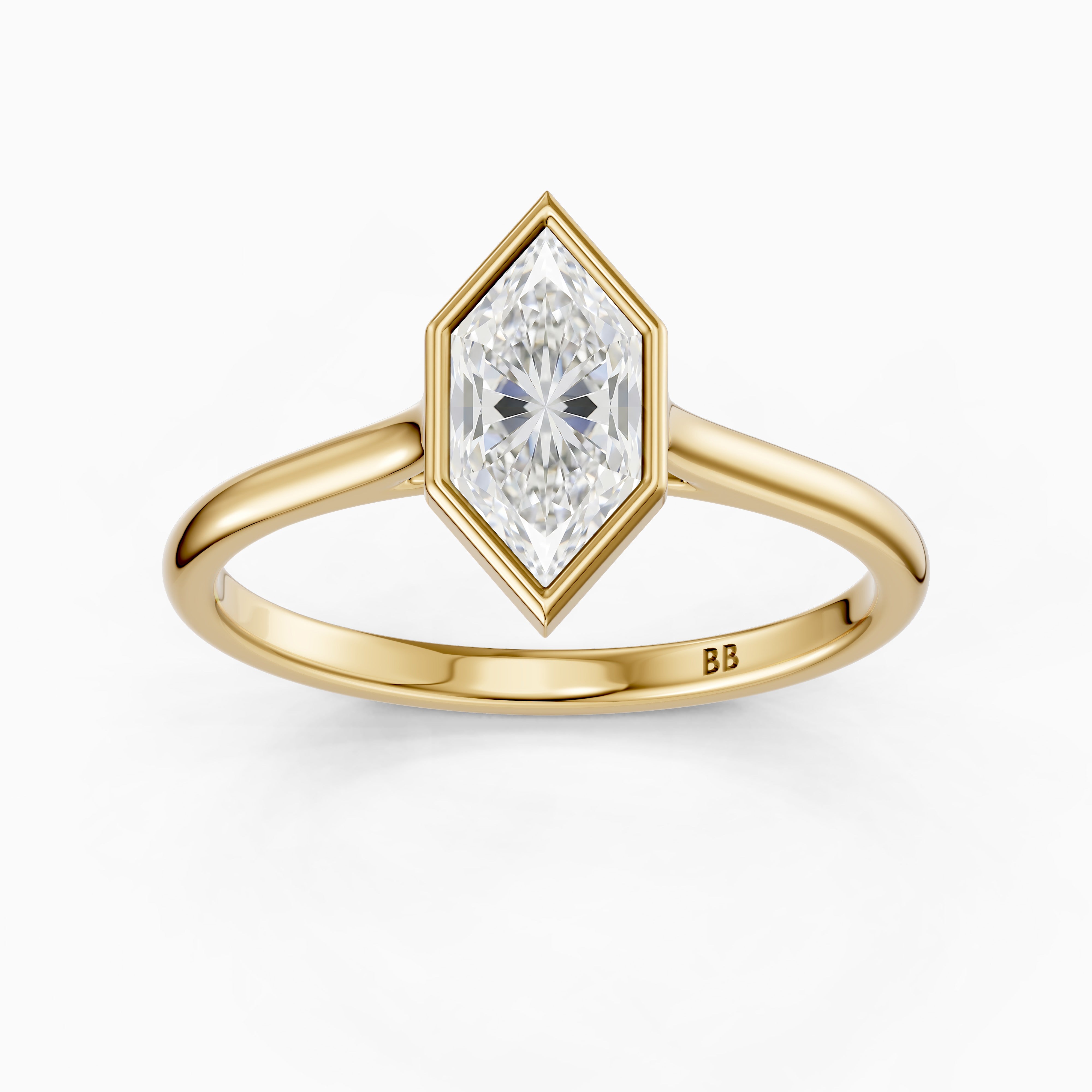 Susana Dutch Marquise Lab Created Diamond Cathedral Bezel Ring