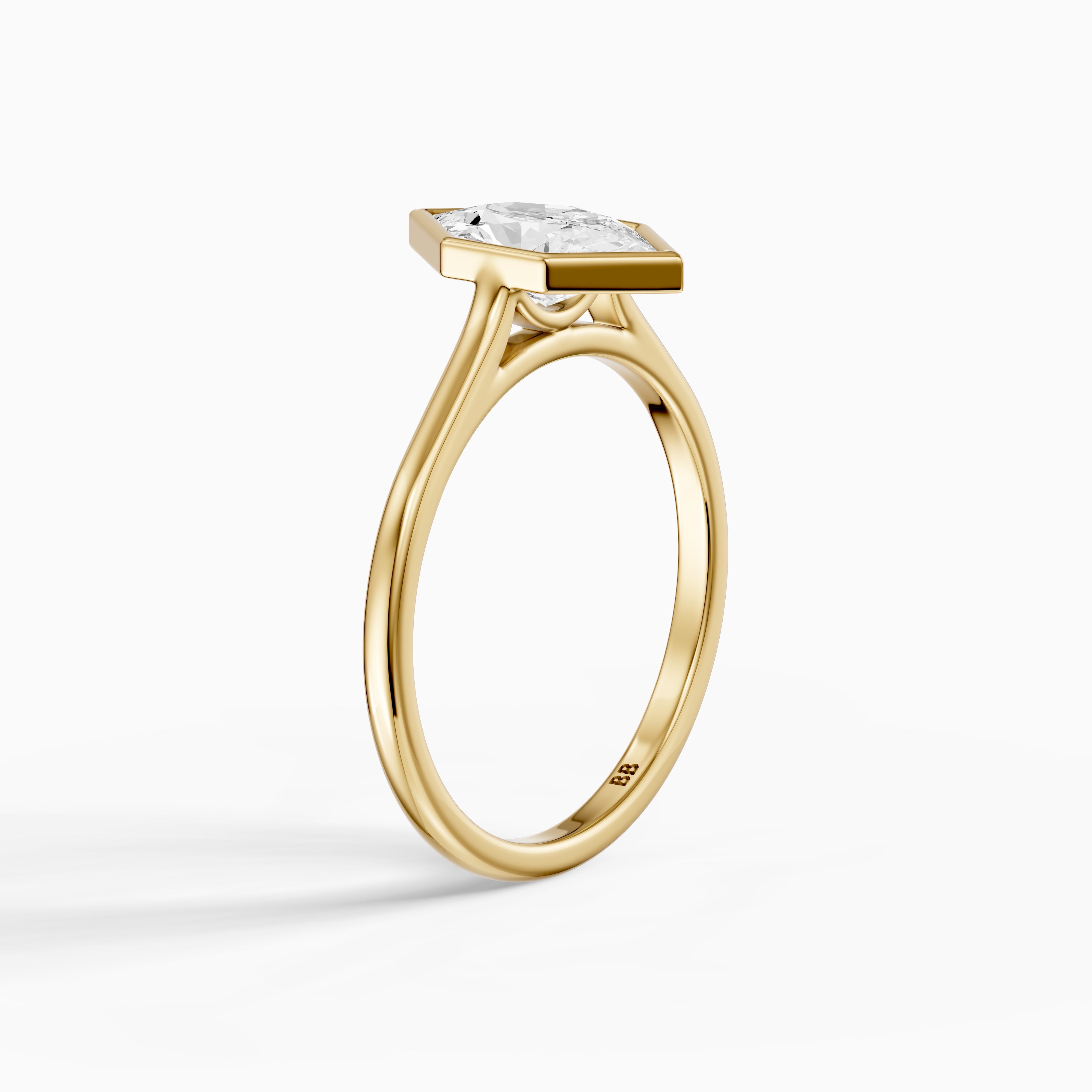 Susana Dutch Marquise Lab Created Diamond Cathedral Bezel Ring