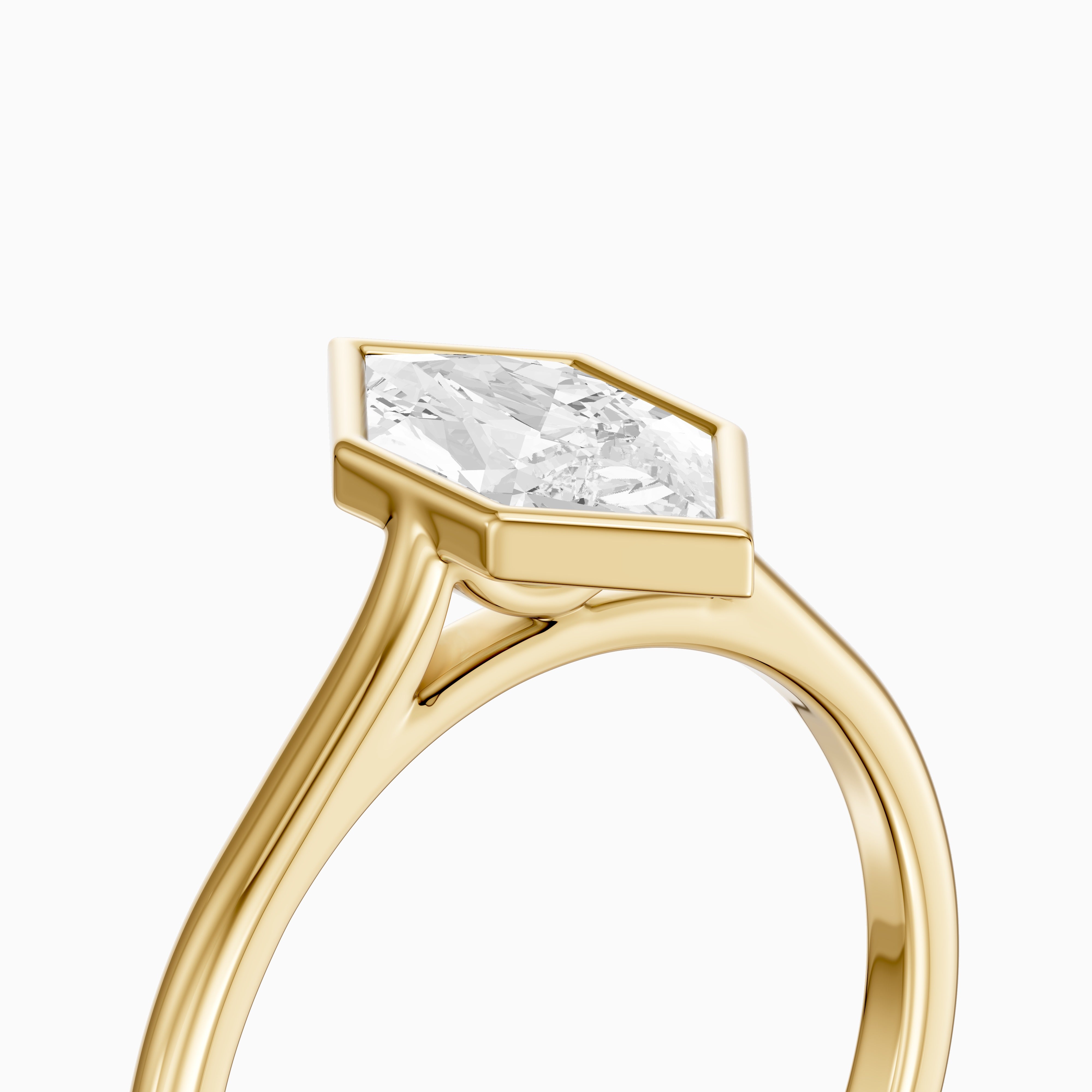 Susana Dutch Marquise Lab Created Diamond Cathedral Bezel Ring