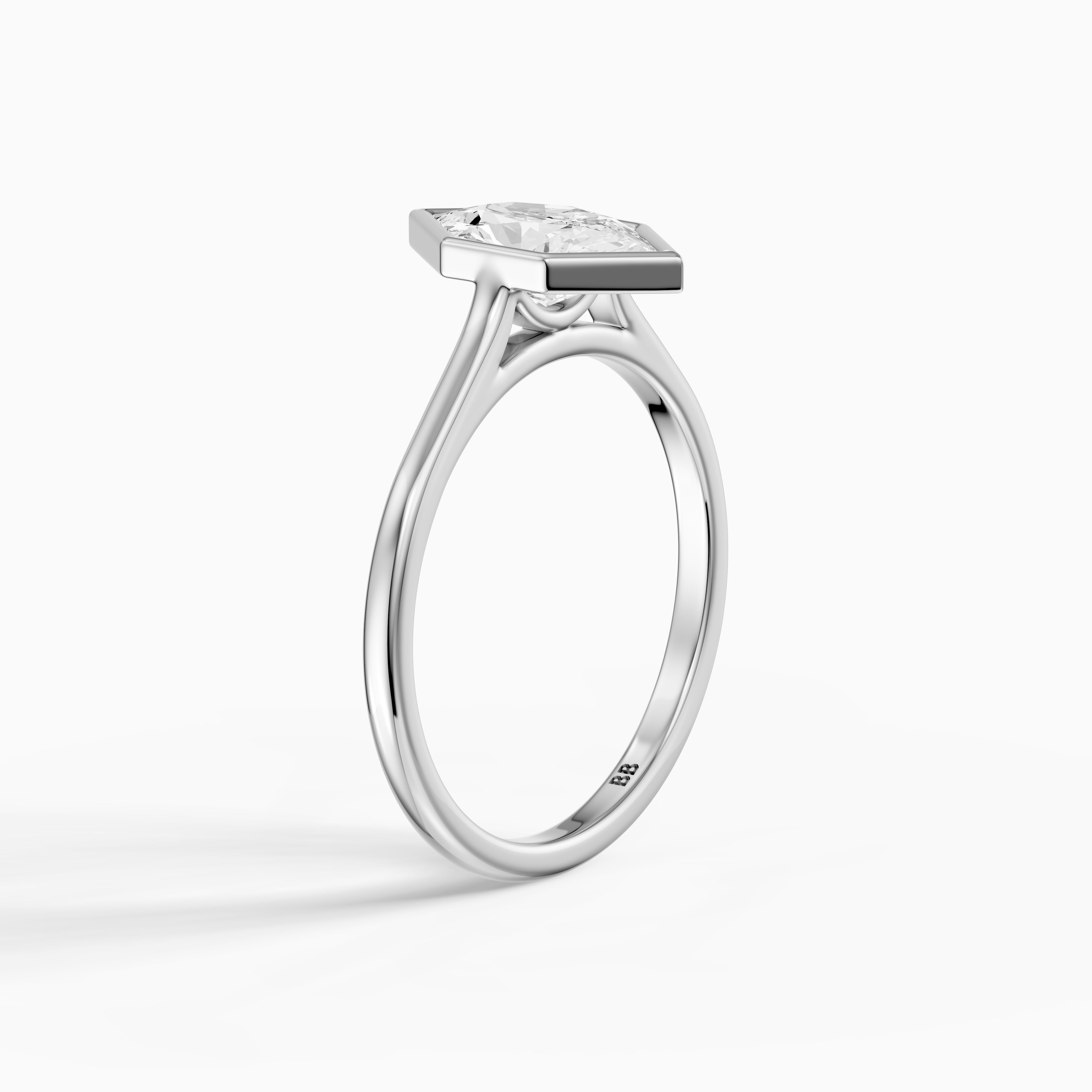 Susana Dutch Marquise Lab Created Diamond Cathedral Bezel Ring