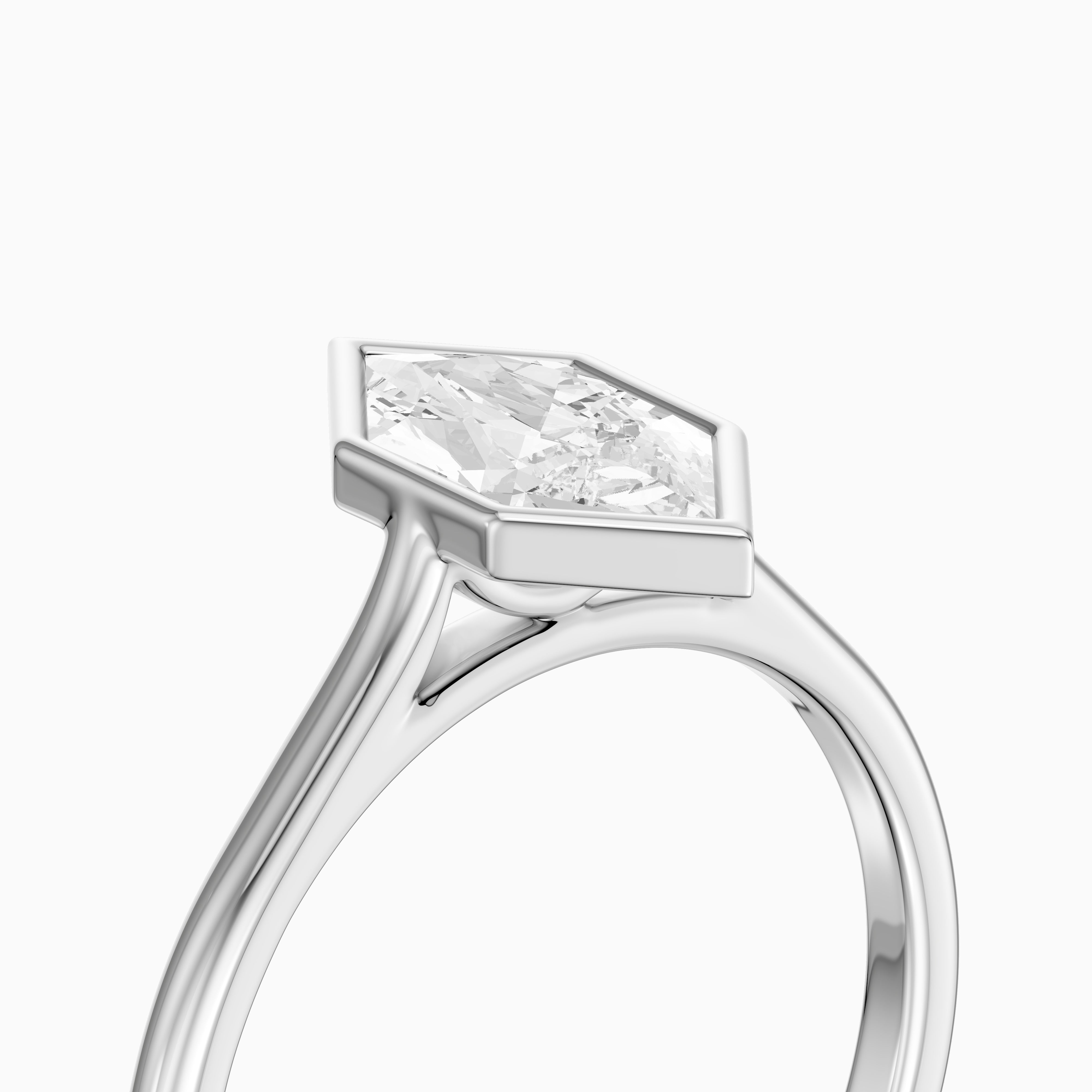 Susana Dutch Marquise Lab Created Diamond Cathedral Bezel Ring