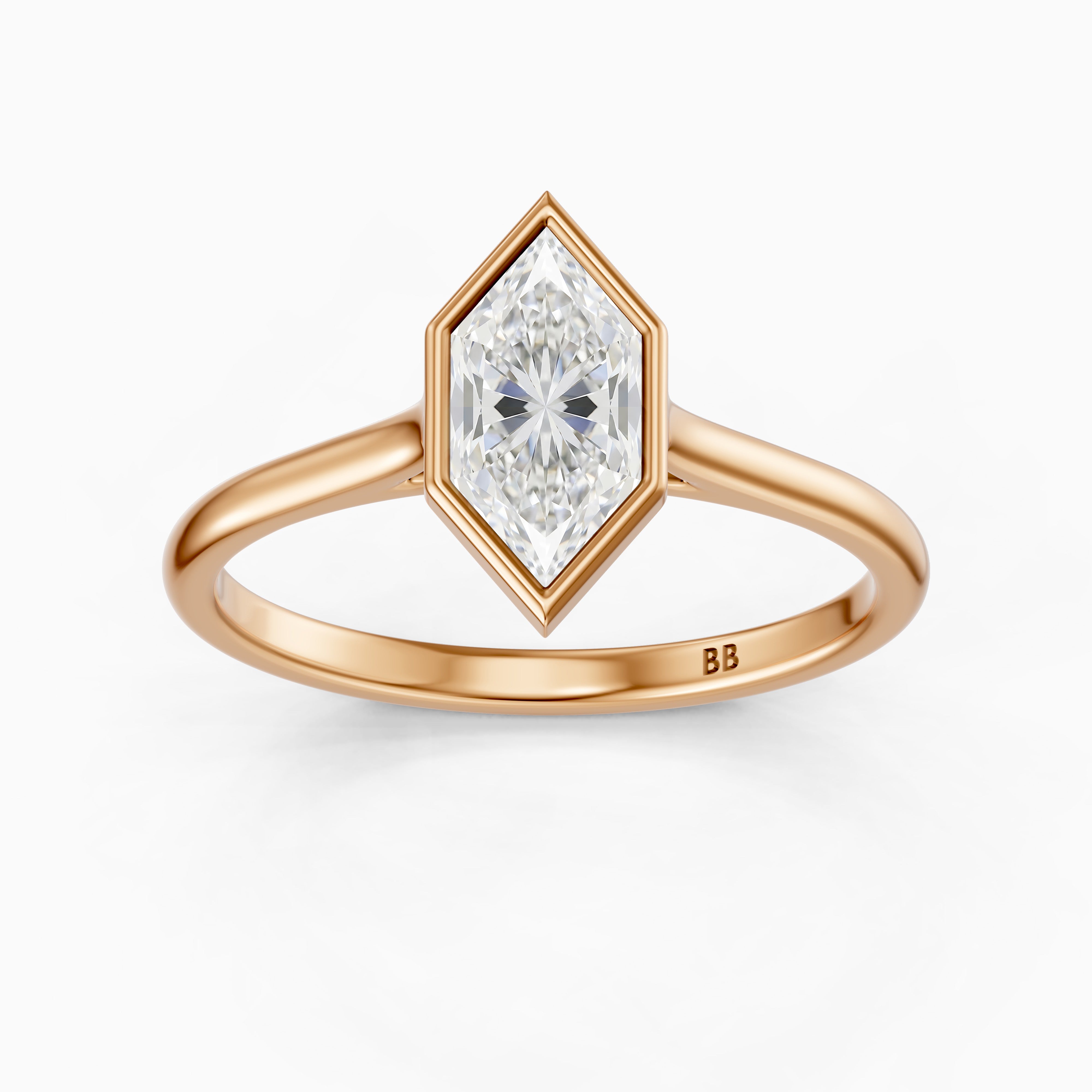 Susana Dutch Marquise Lab Created Diamond Cathedral Bezel Ring