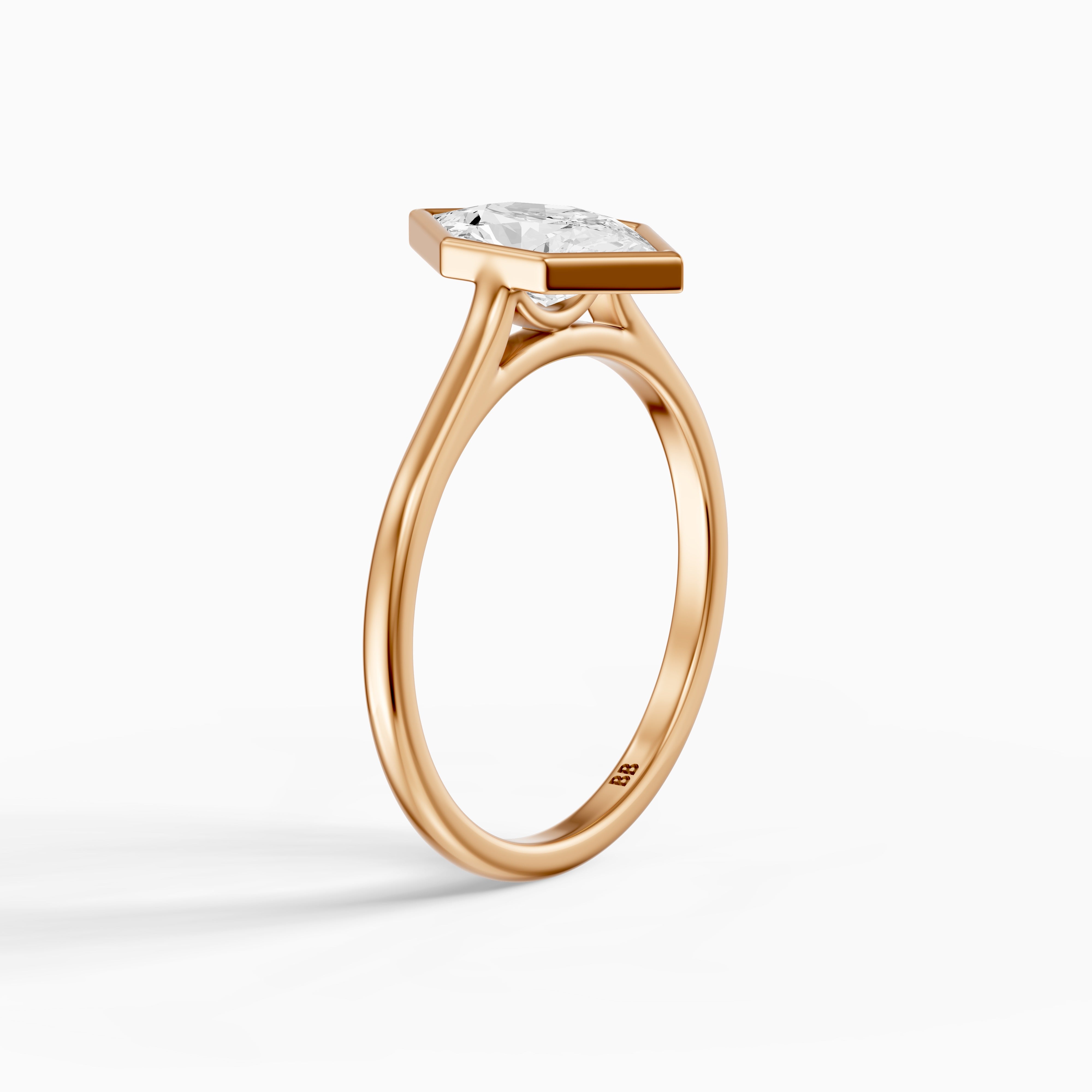 Susana Dutch Marquise Lab Created Diamond Cathedral Bezel Ring