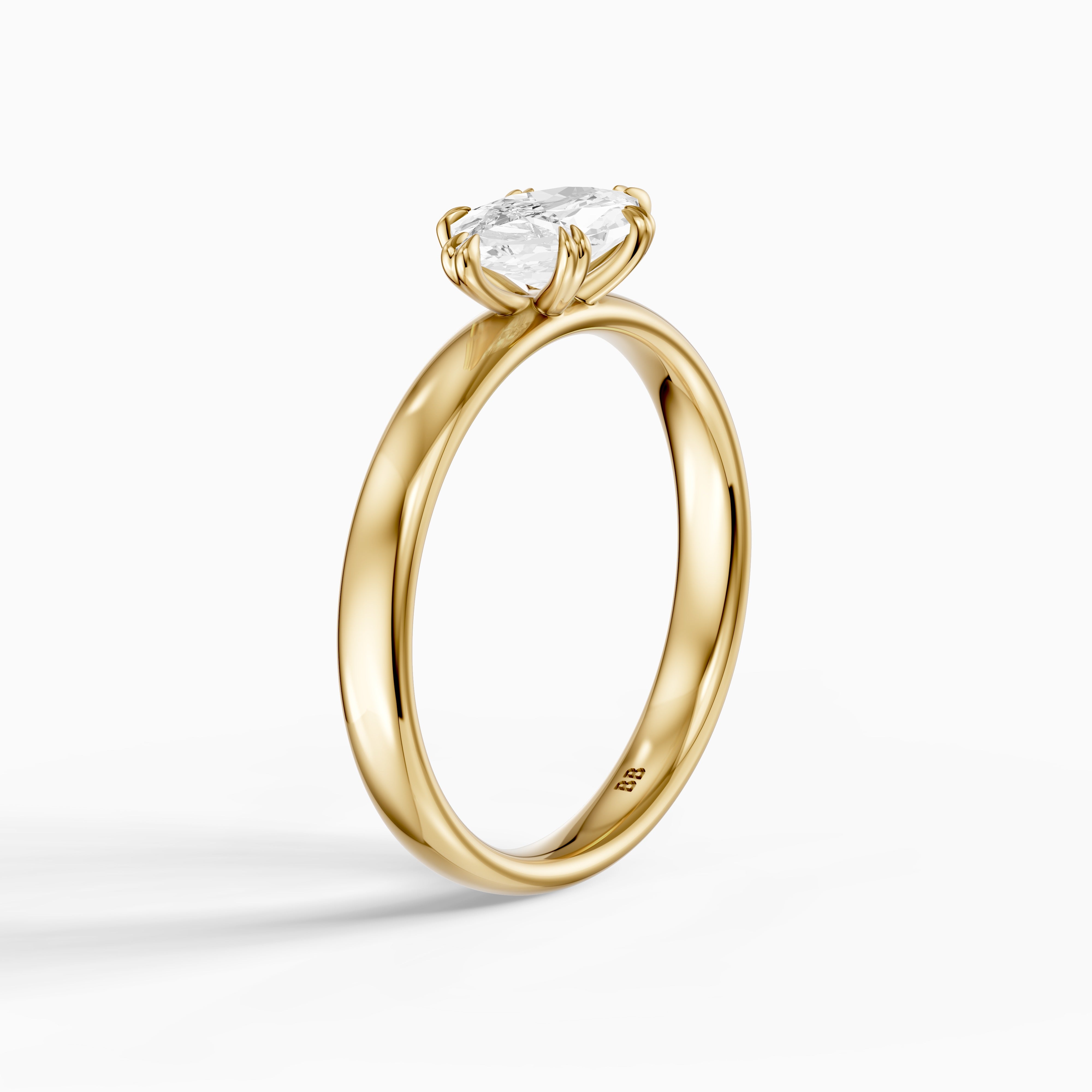 Bruna East-West Dutch Marquise Moissanite Diamond Double Claw Prong Ring